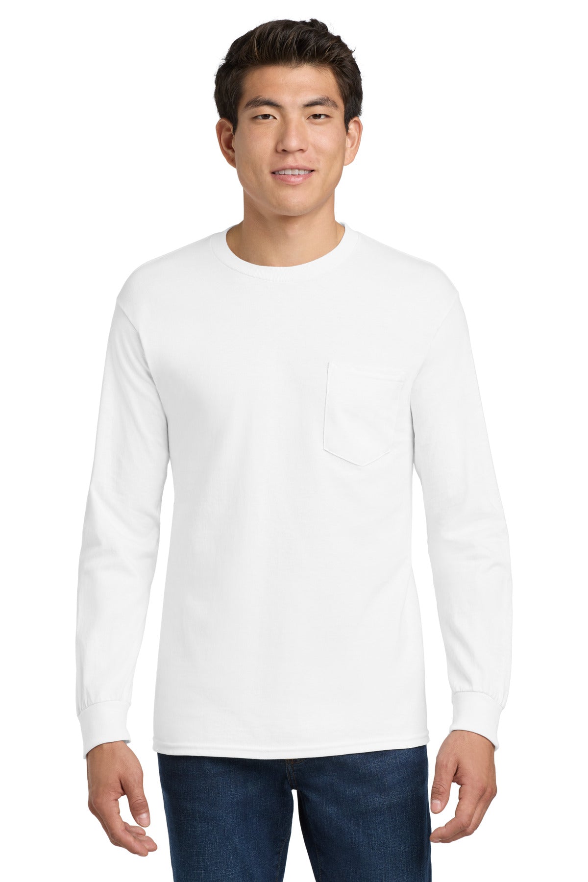 Custom White Sleeve Tee with Pocket 2410, personalized by SanCanDo Swag in Argyle, TX