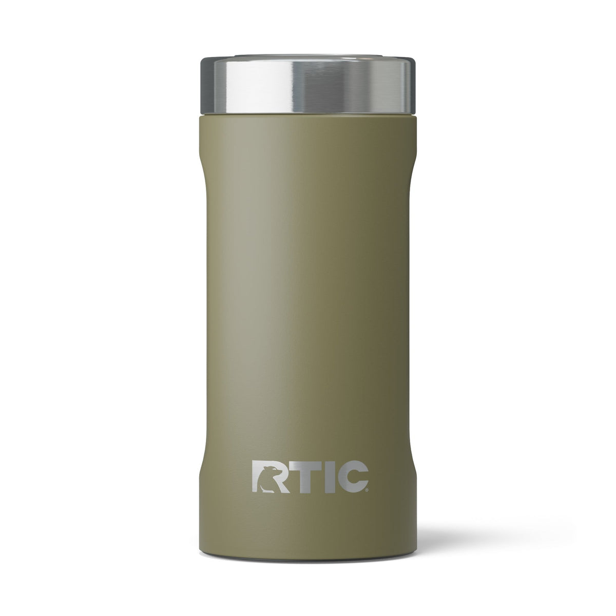 Custom RTIC 24 oz Ultimate Can Cooler in Olive, personalized by SanCanDo Swag in Argyle, TX