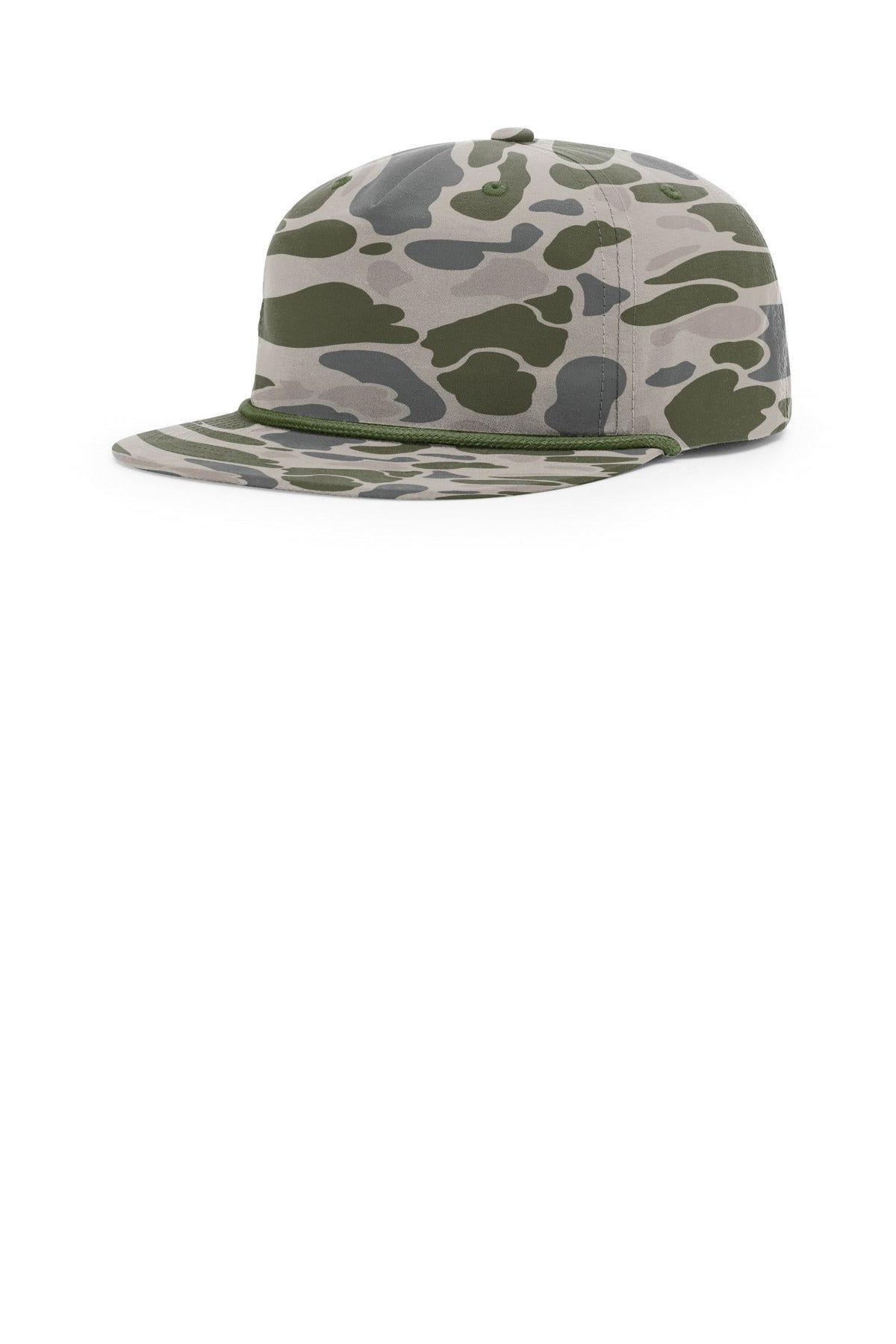 Custom Marsh Duck Camo/ Army Olive Printed Umpqua Gramps Cap 256P, personalized by SanCanDo Swag in Argyle, TX