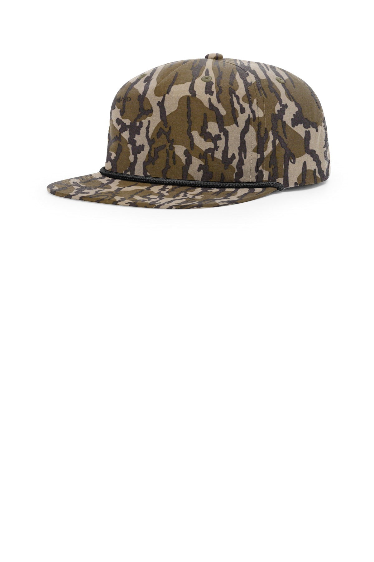 Custom Mossy Oak Bottomland/ Black Printed Umpqua Gramps Cap 256P, personalized by SanCanDo Swag in Argyle, TX