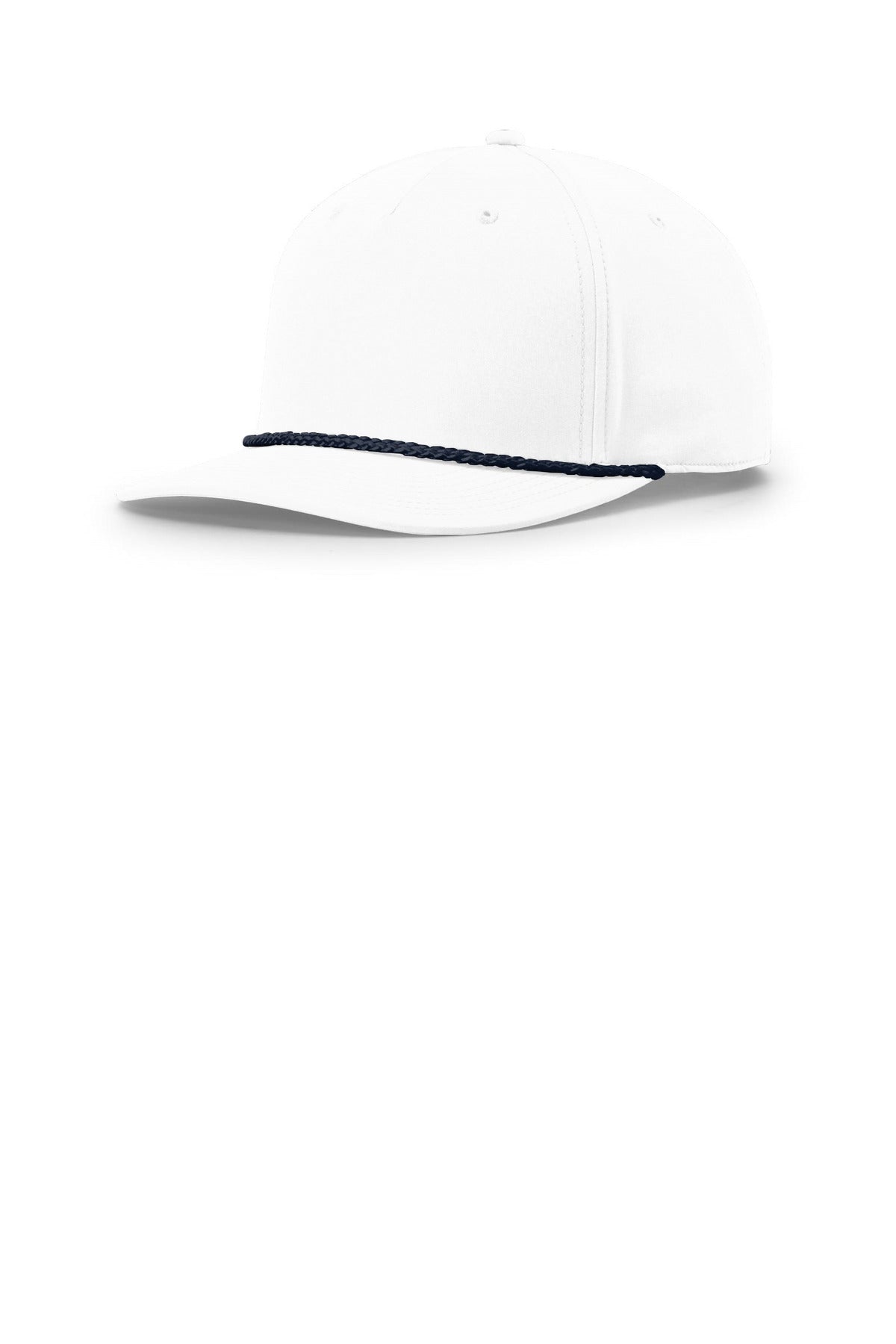 Custom White/ Navy 5-Panel Classic Rope Cap 258, personalized by SanCanDo Swag in Argyle, TX