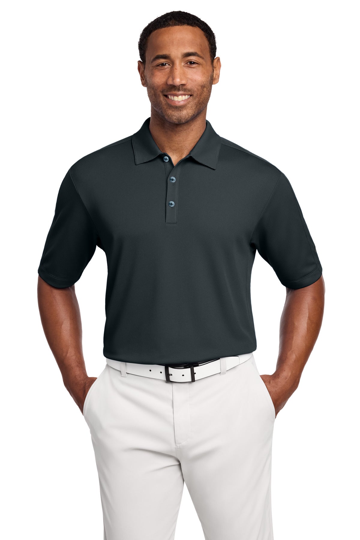 Custom Anthracite Tech Sport Dri-FIT Polo 266998, personalized by SanCanDo Swag in Argyle, TX