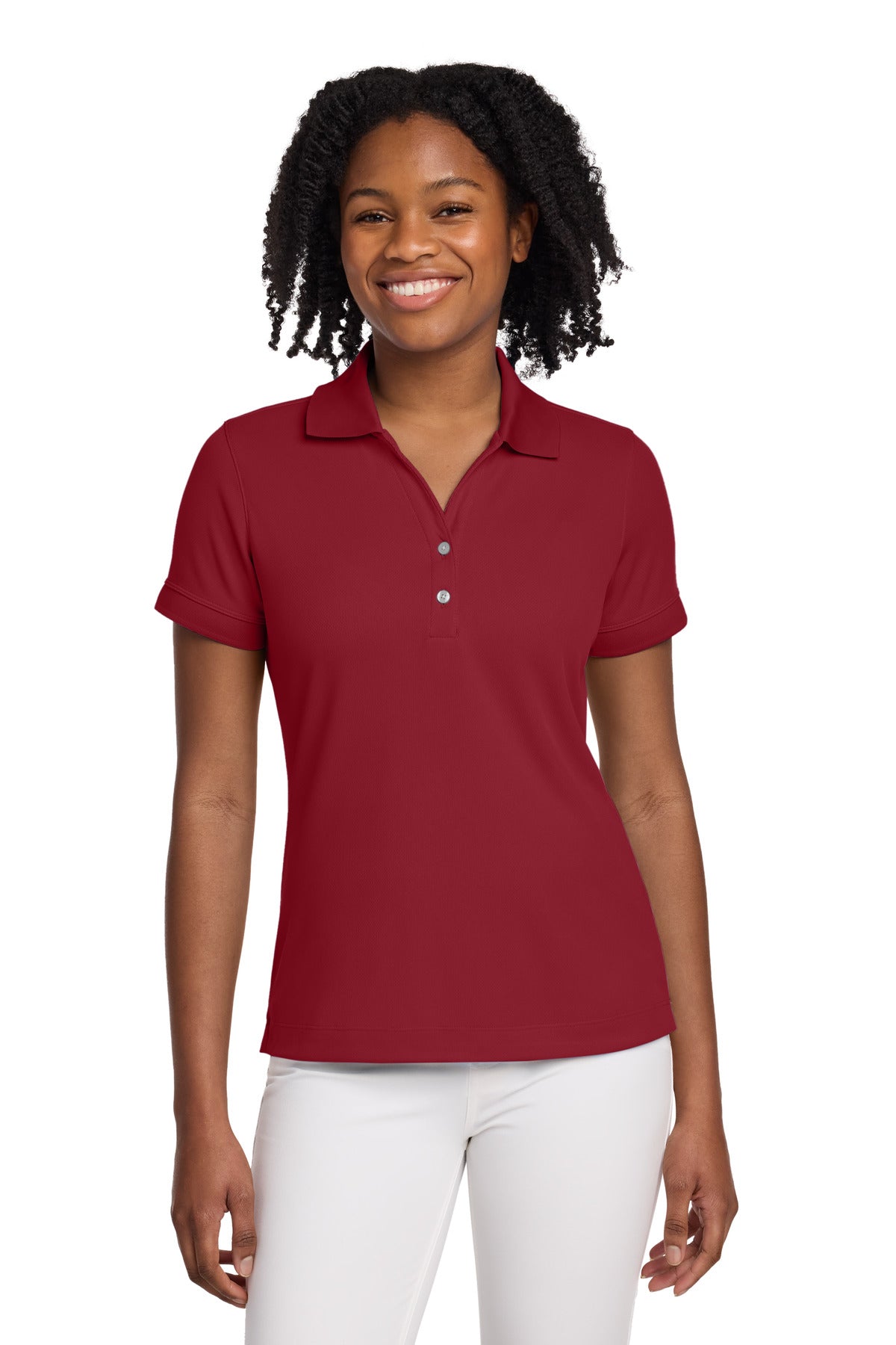Custom Varsity Red Women's Dri-FIT Classic Polo 286772, personalized by SanCanDo Swag in Argyle, TX