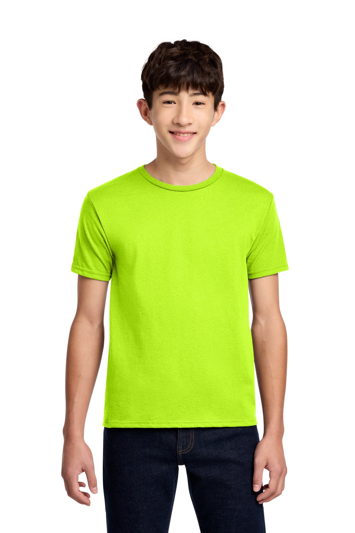 Custom Safety Green Youth Dri-Power 50/50 Cotton/Poly Tee 29B, personalized by SanCanDo Swag in Argyle, TX