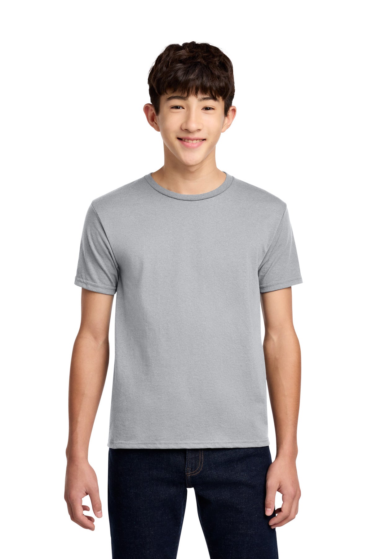 Custom Silver Youth Dri-Power 50/50 Cotton/Poly Tee 29B, personalized by SanCanDo Swag in Argyle, TX