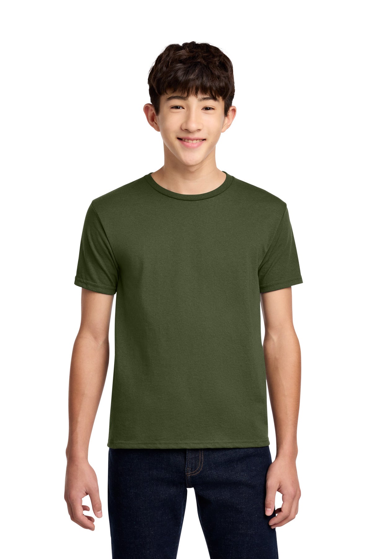 Custom Military Green Youth Dri-Power 50/50 Cotton/Poly Tee 29B, personalized by SanCanDo Swag in Argyle, TX