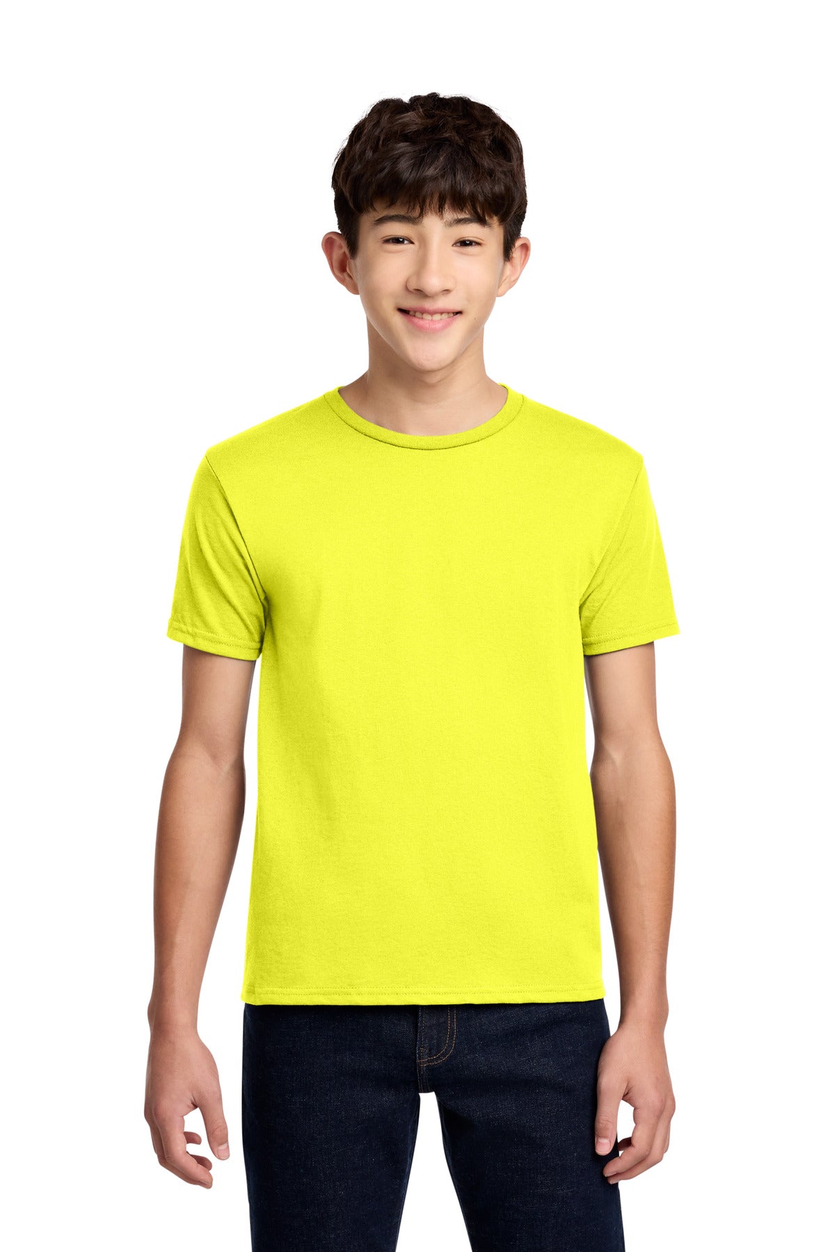 Custom Neon Yellow Youth Dri-Power 50/50 Cotton/Poly Tee 29B, personalized by SanCanDo Swag in Argyle, TX