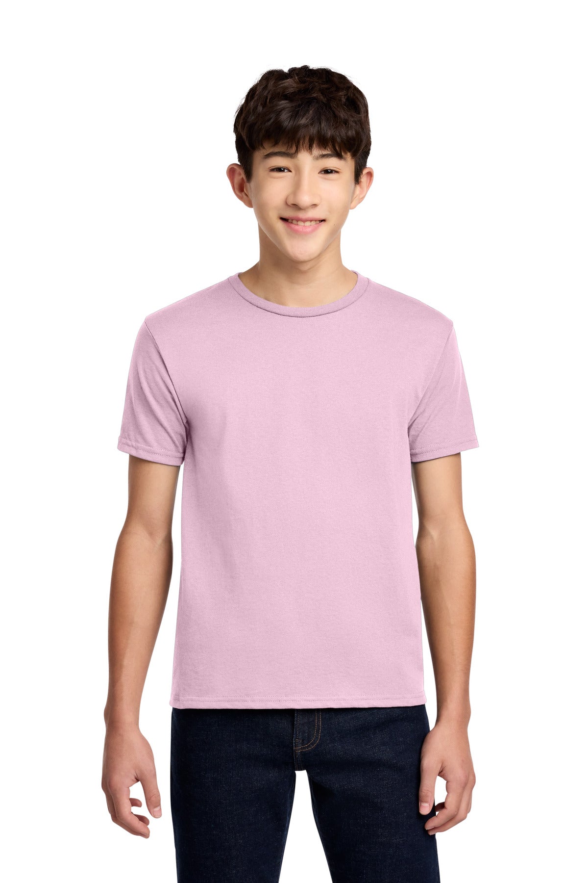 Custom Classic Pink Youth Dri-Power 50/50 Cotton/Poly Tee 29B, personalized by SanCanDo Swag in Argyle, TX