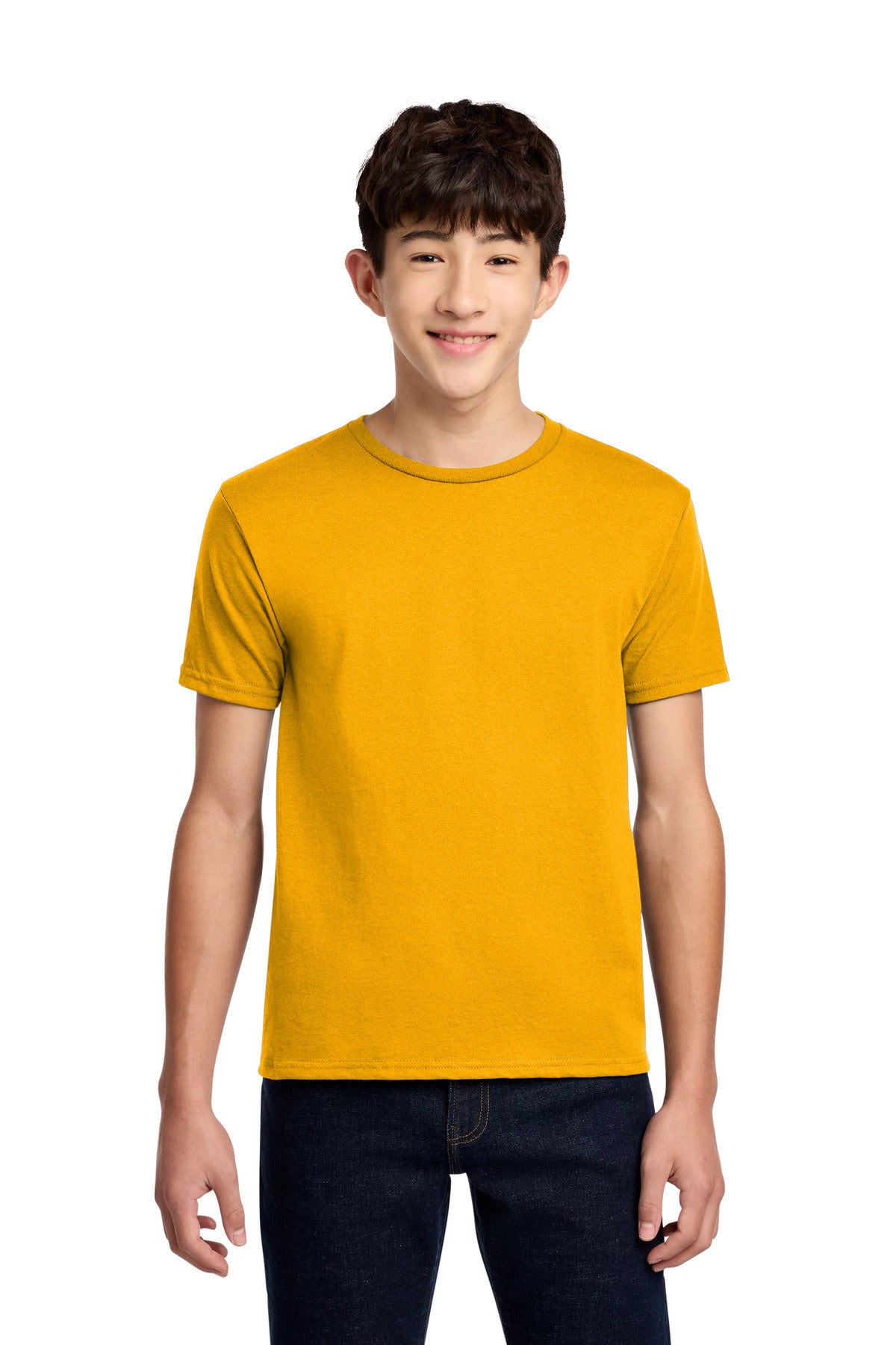 Custom Gold Youth Dri-Power 50/50 Cotton/Poly Tee 29B, personalized by SanCanDo Swag in Argyle, TX