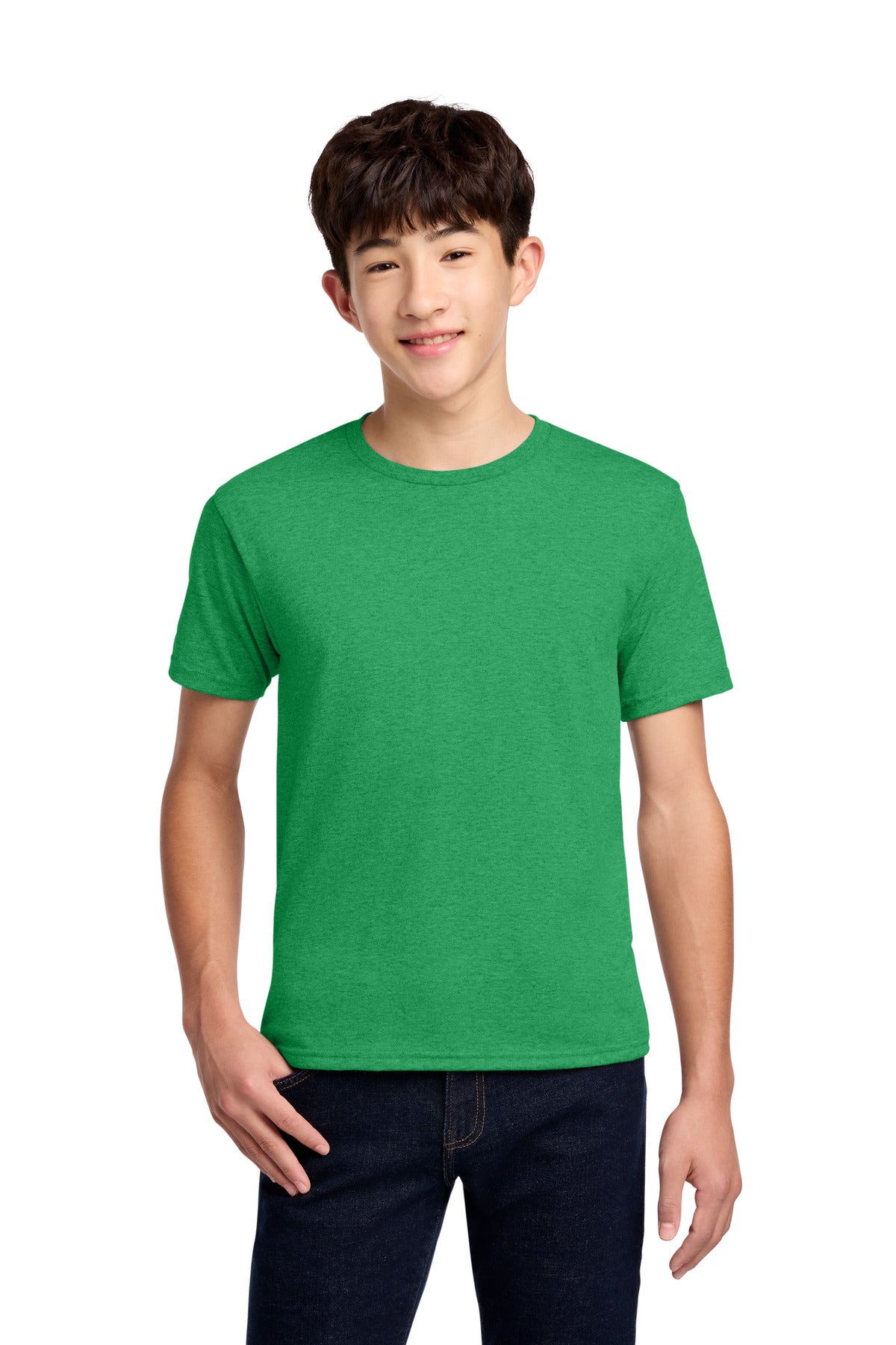 Custom Irish Green Heather Youth Dri-Power 50/50 Cotton/Poly Tee 29B, personalized by SanCanDo Swag in Argyle, TX