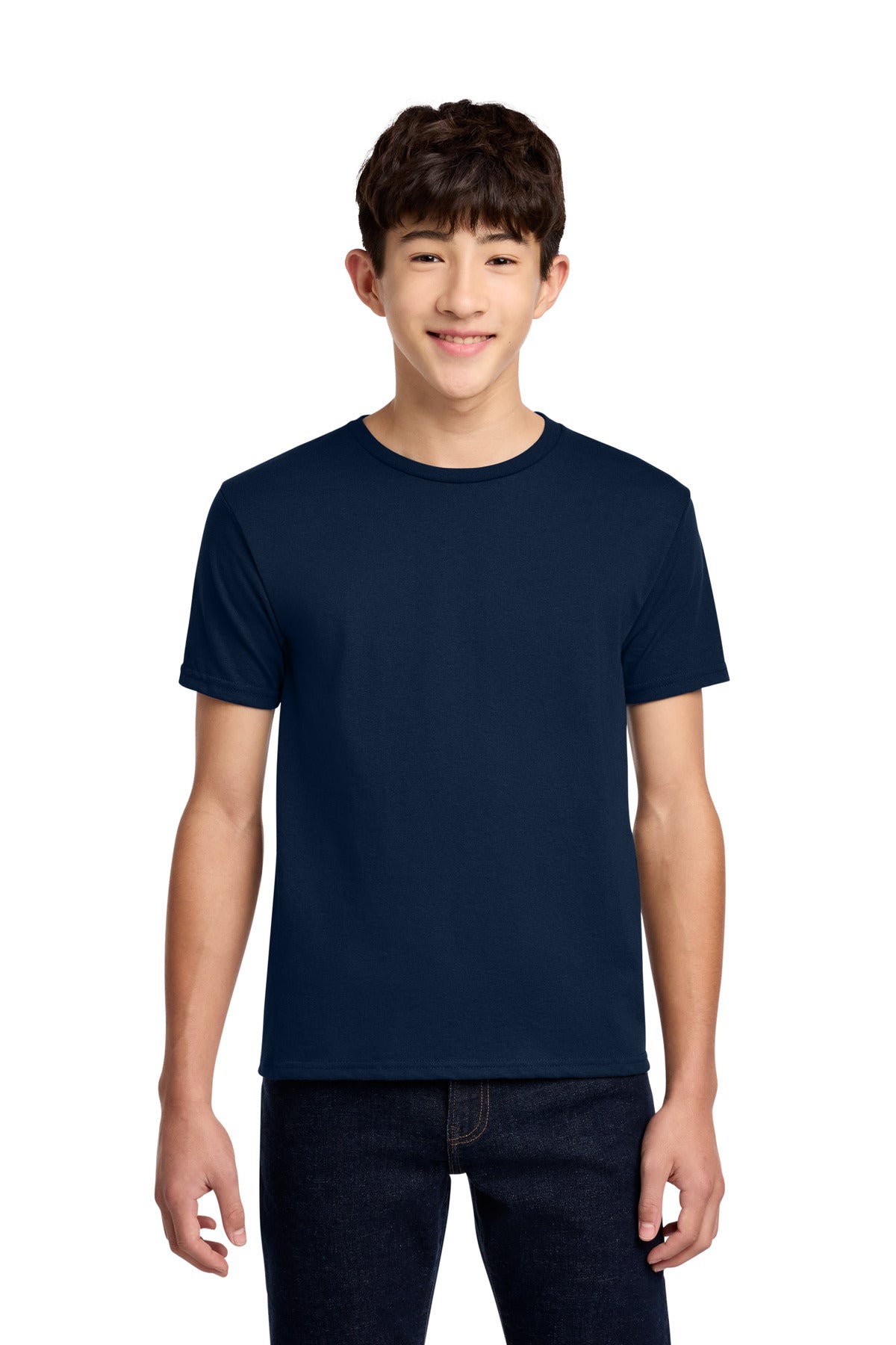 Custom J. Navy Youth Dri-Power 50/50 Cotton/Poly Tee 29B, personalized by SanCanDo Swag in Argyle, TX