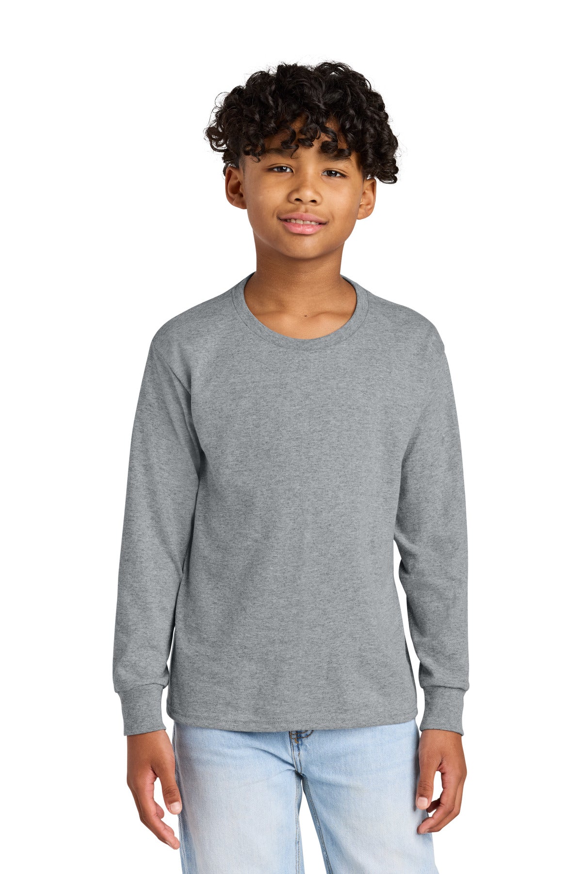 Custom Athletic Heather Dri-Power 50/50 Cotton/Poly Long Sleeve 29BL, personalized by SanCanDo Swag in Argyle, TX