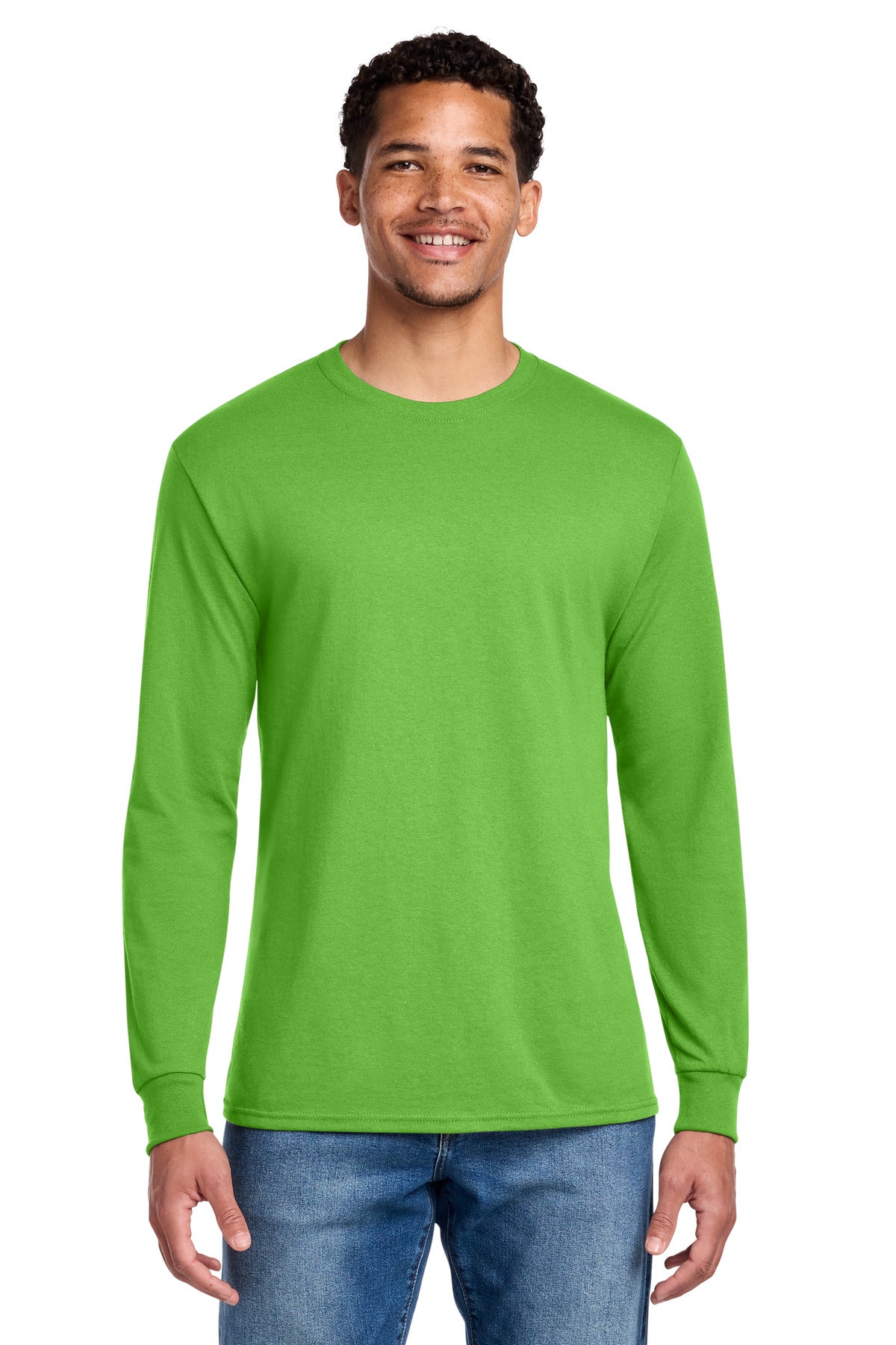 Custom Kiwi Cotton/Poly Long Sleeve Tee 29LS, personalized by SanCanDo Swag in Argyle, TX