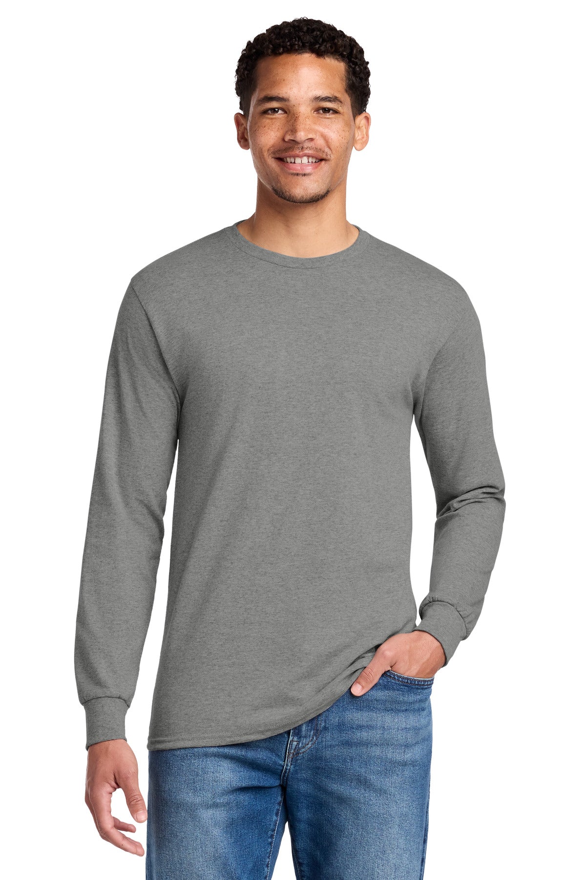 Custom Oxford Cotton/Poly Long Sleeve Tee 29LS, personalized by SanCanDo Swag in Argyle, TX