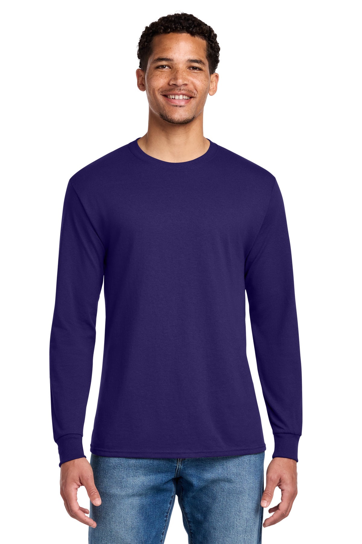 Custom Deep Purple Cotton/Poly Long Sleeve Tee 29LS, personalized by SanCanDo Swag in Argyle, TX