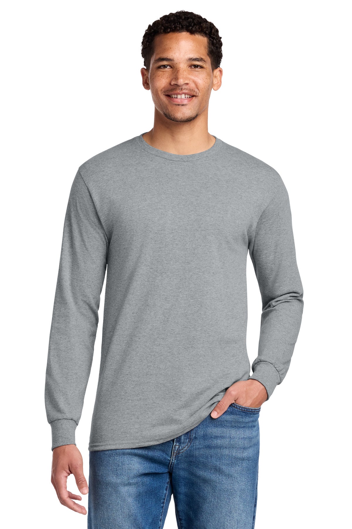 Custom Athletic Heather Cotton/Poly Long Sleeve Tee 29LS, personalized by SanCanDo Swag in Argyle, TX