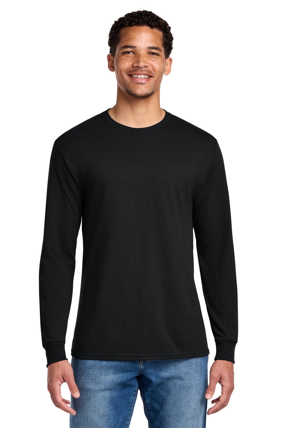 Custom Black Cotton/Poly Long Sleeve Tee 29LS, personalized by SanCanDo Swag in Argyle, TX