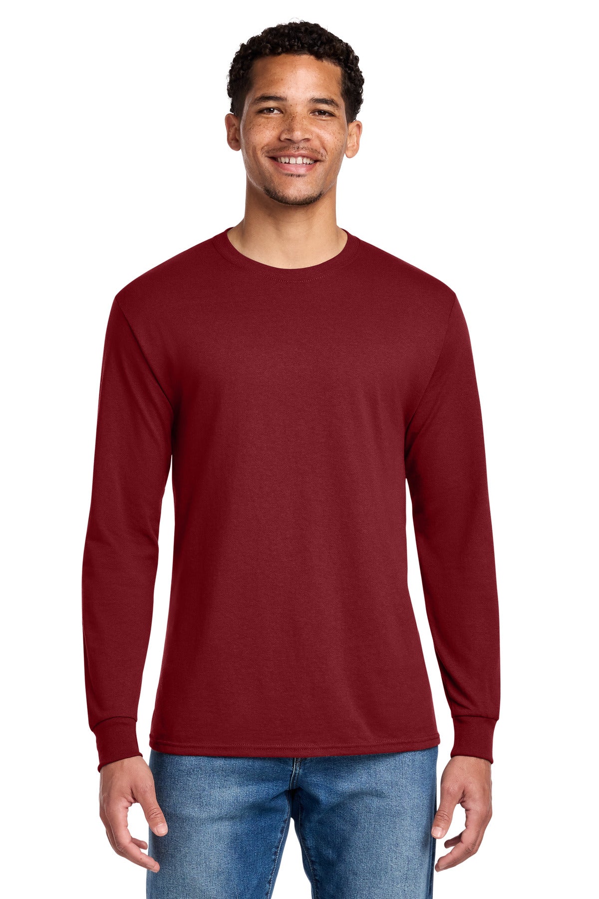 Custom Cardinal Cotton/Poly Long Sleeve Tee 29LS, personalized by SanCanDo Swag in Argyle, TX