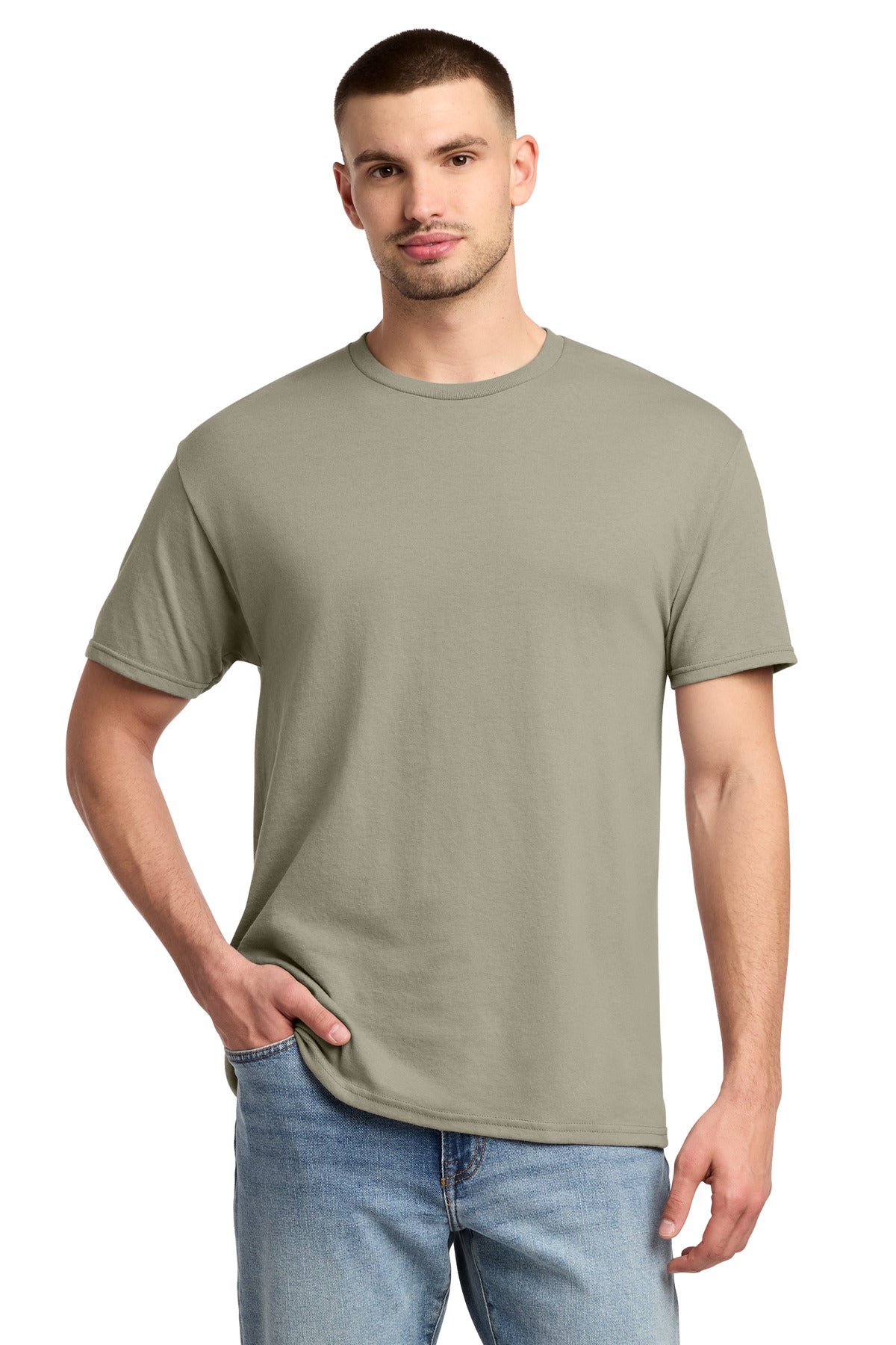Custom Clay Dri-Power 50/50 Cotton/Poly Tee 29M, personalized by SanCanDo Swag in Argyle, TX