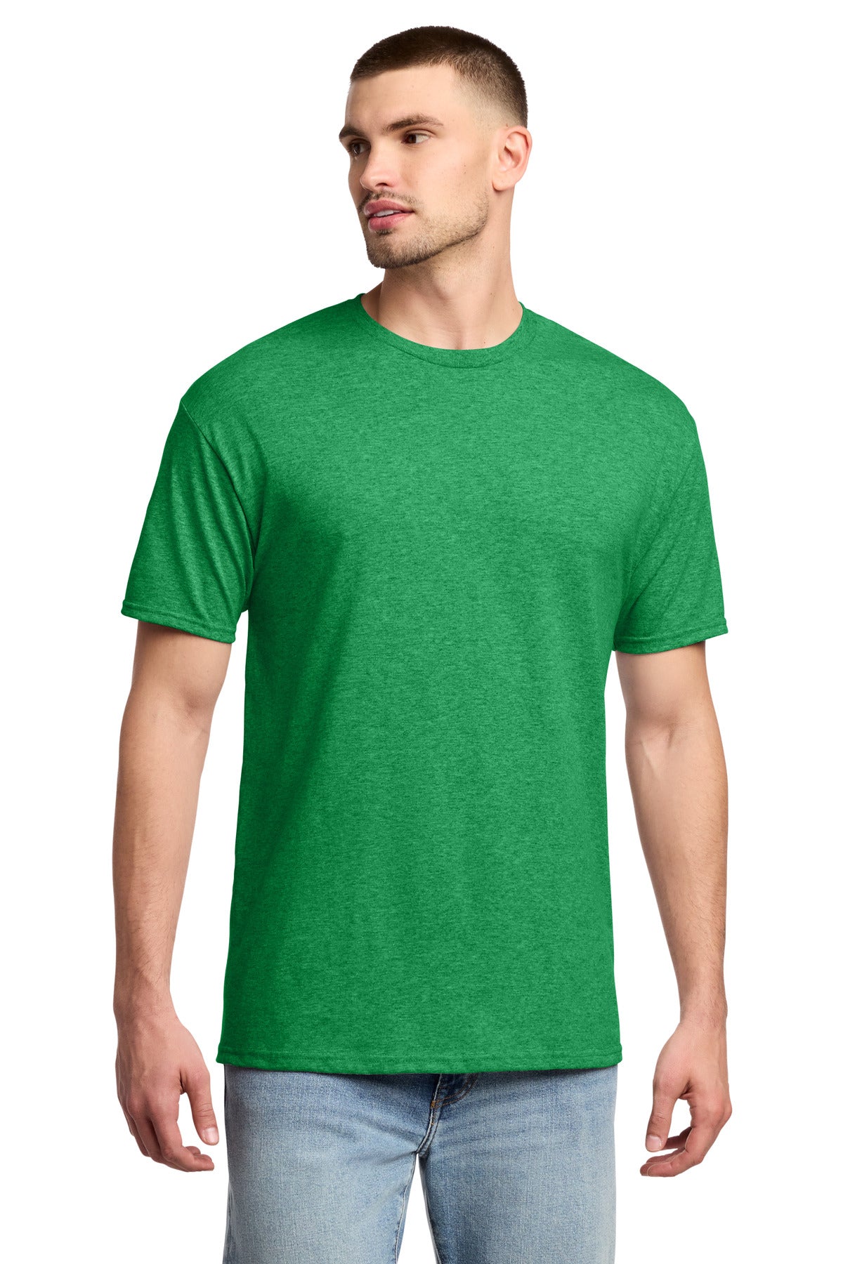Custom Irish Green Heather Dri-Power 50/50 Cotton/Poly Tee 29M, personalized by SanCanDo Swag in Argyle, TX