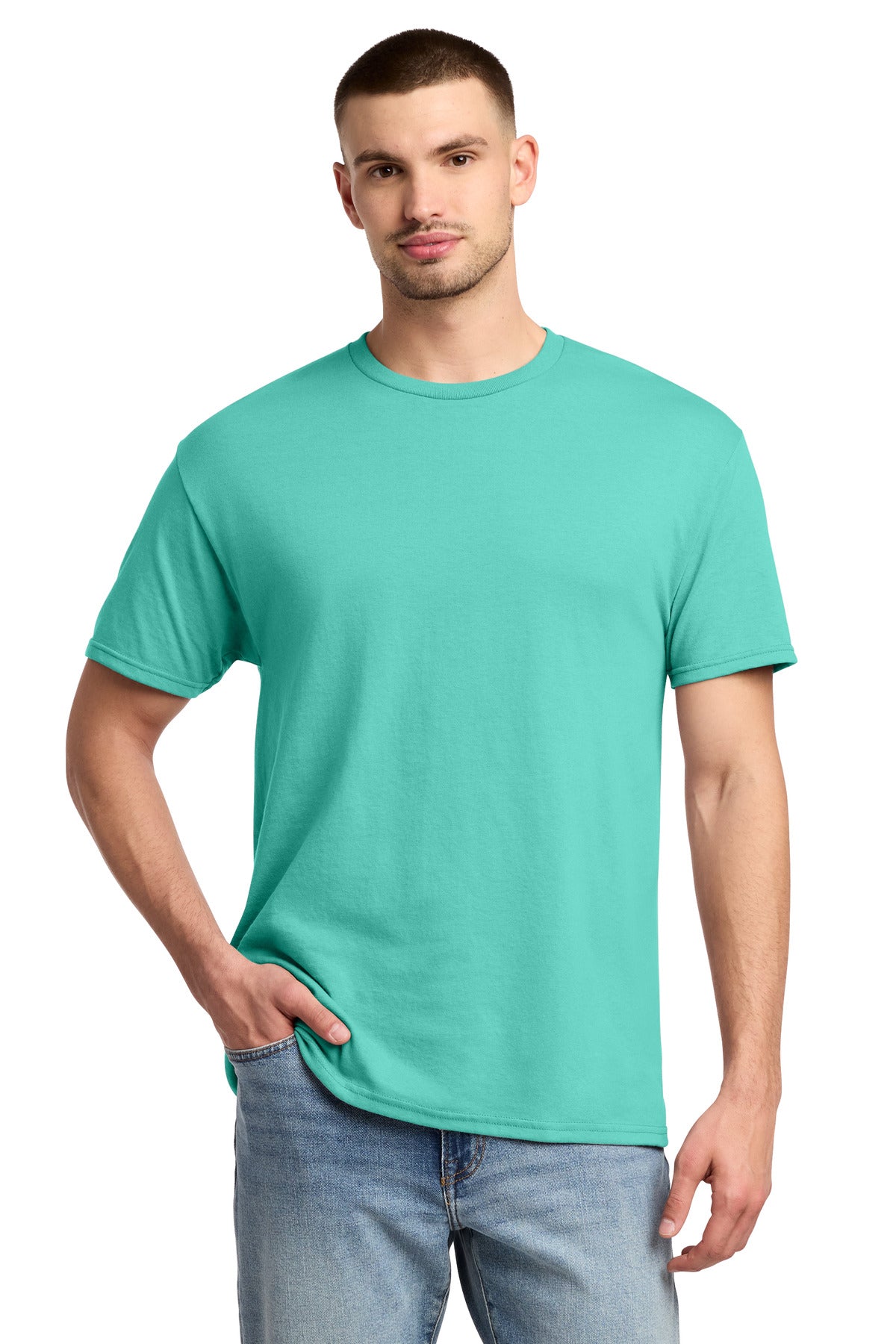 Custom Cool Mint Dri-Power 50/50 Cotton/Poly Tee 29M, personalized by SanCanDo Swag in Argyle, TX
