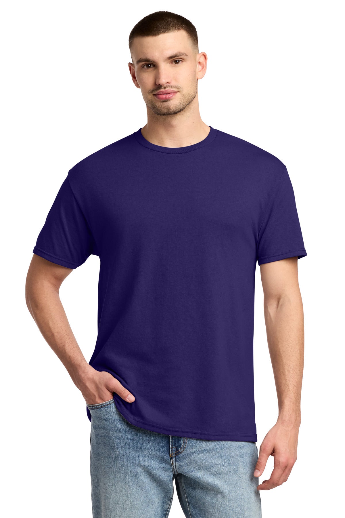 Custom Deep Purple Dri-Power 50/50 Cotton/Poly Tee 29M, personalized by SanCanDo Swag in Argyle, TX
