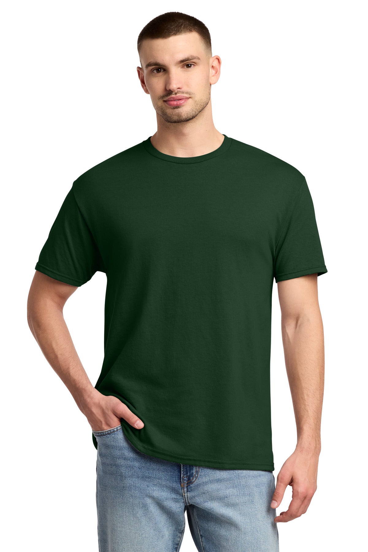 Custom Forest Green Dri-Power 50/50 Cotton/Poly Tee 29M, personalized by SanCanDo Swag in Argyle, TX