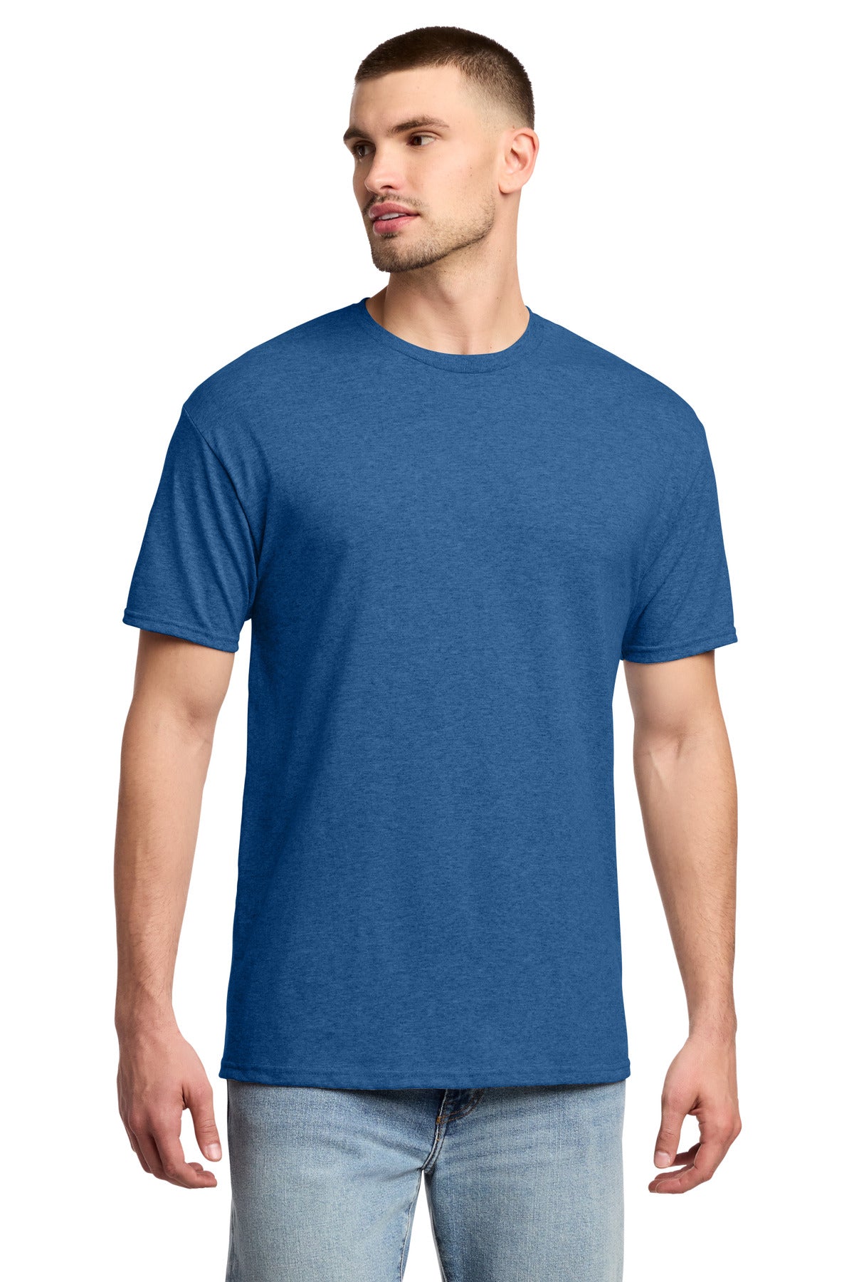 Custom Retro Heather Royal Dri-Power 50/50 Cotton/Poly Tee 29M, personalized by SanCanDo Swag in Argyle, TX