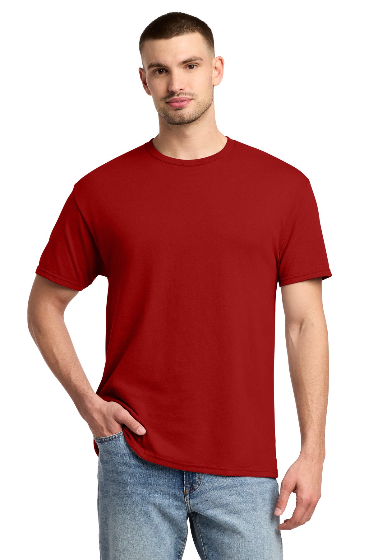 Custom True Red Dri-Power 50/50 Cotton/Poly Tee 29M, personalized by SanCanDo Swag in Argyle, TX