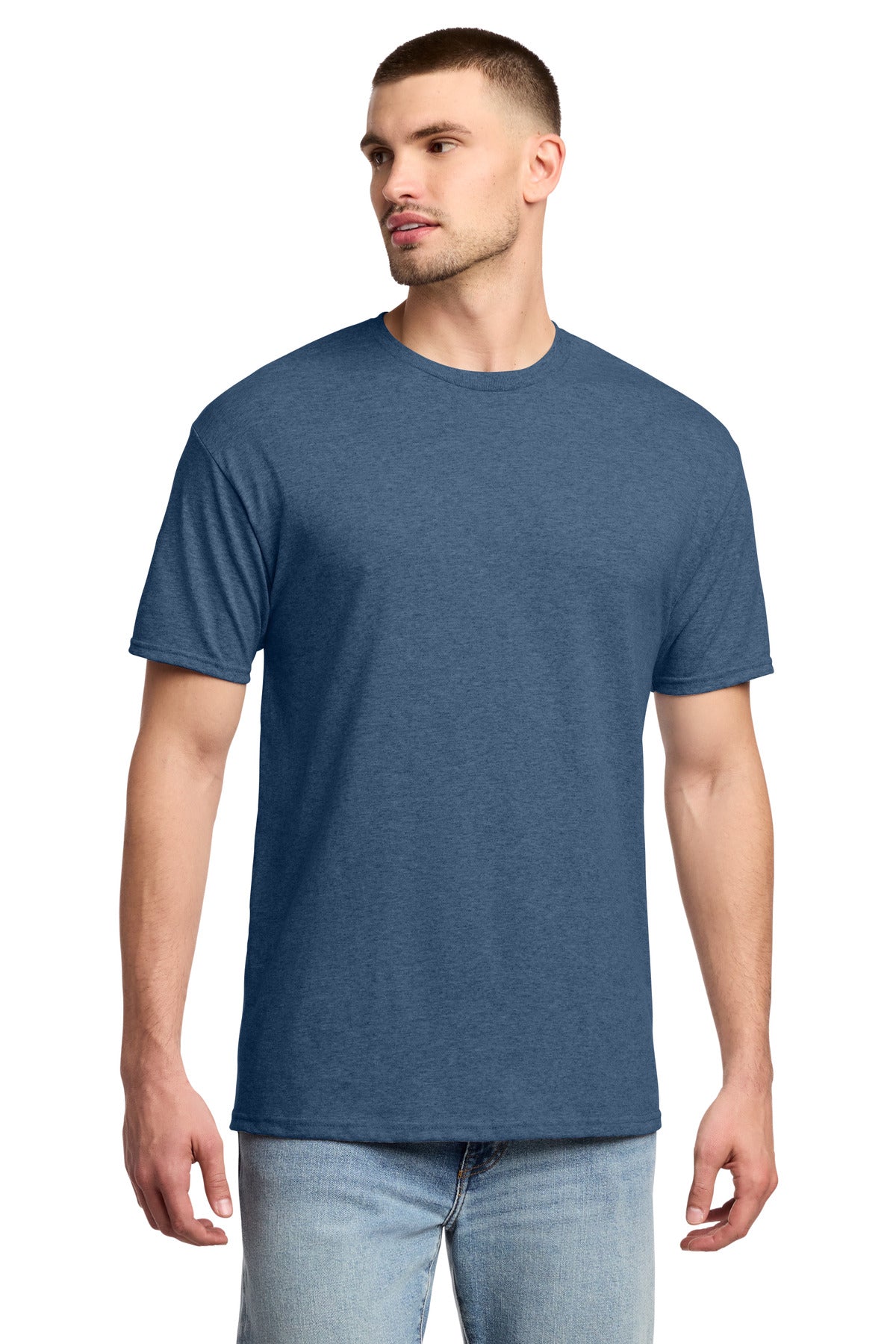 Custom Vintage Heather Blue Dri-Power 50/50 Cotton/Poly Tee 29M, personalized by SanCanDo Swag in Argyle, TX