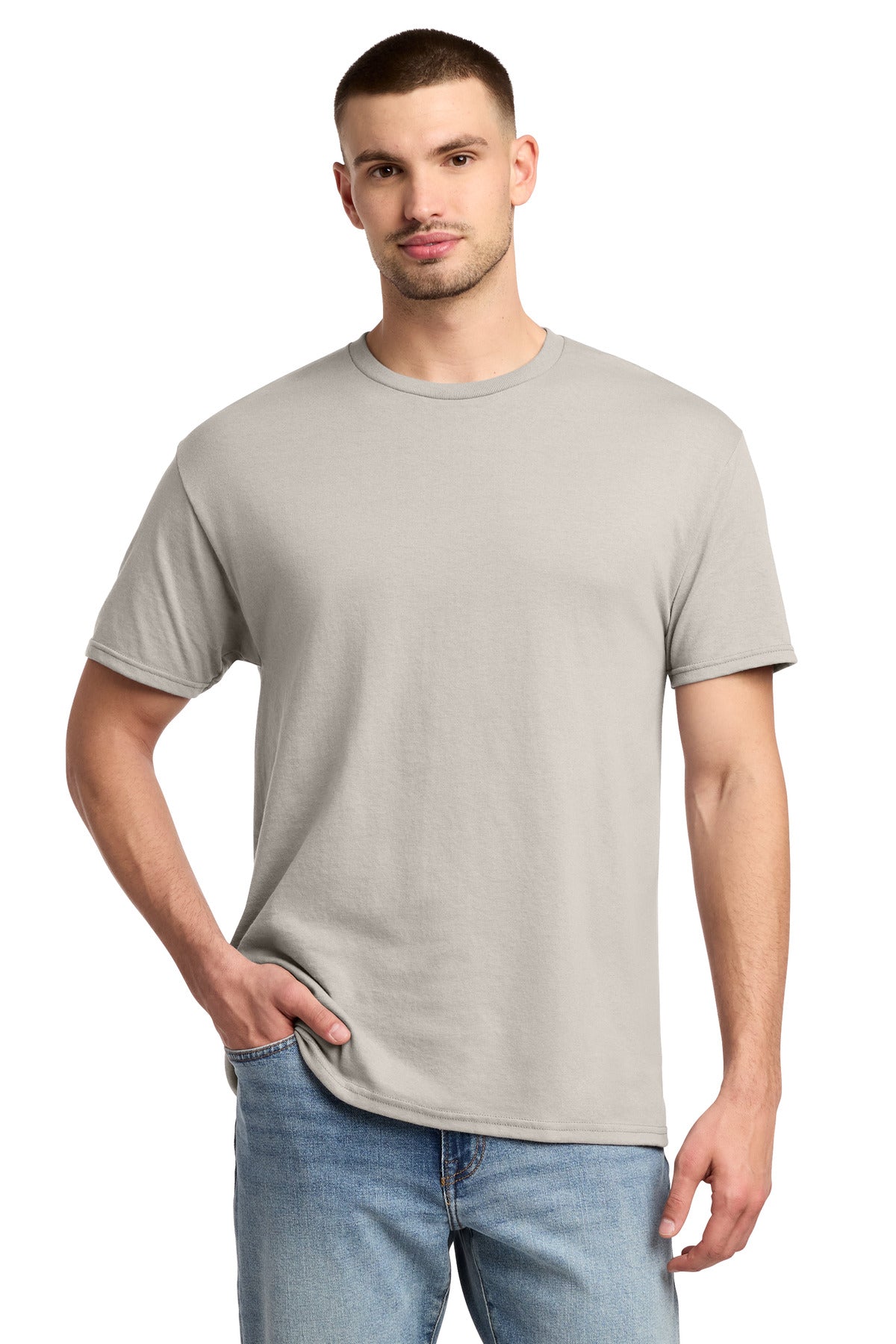 Custom Sandstone Dri-Power 50/50 Cotton/Poly Tee 29M, personalized by SanCanDo Swag in Argyle, TX