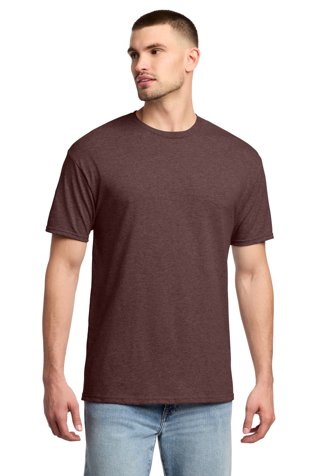 Custom Vintage Heather Maroon Dri-Power 50/50 Cotton/Poly Tee 29M, personalized by SanCanDo Swag in Argyle, TX