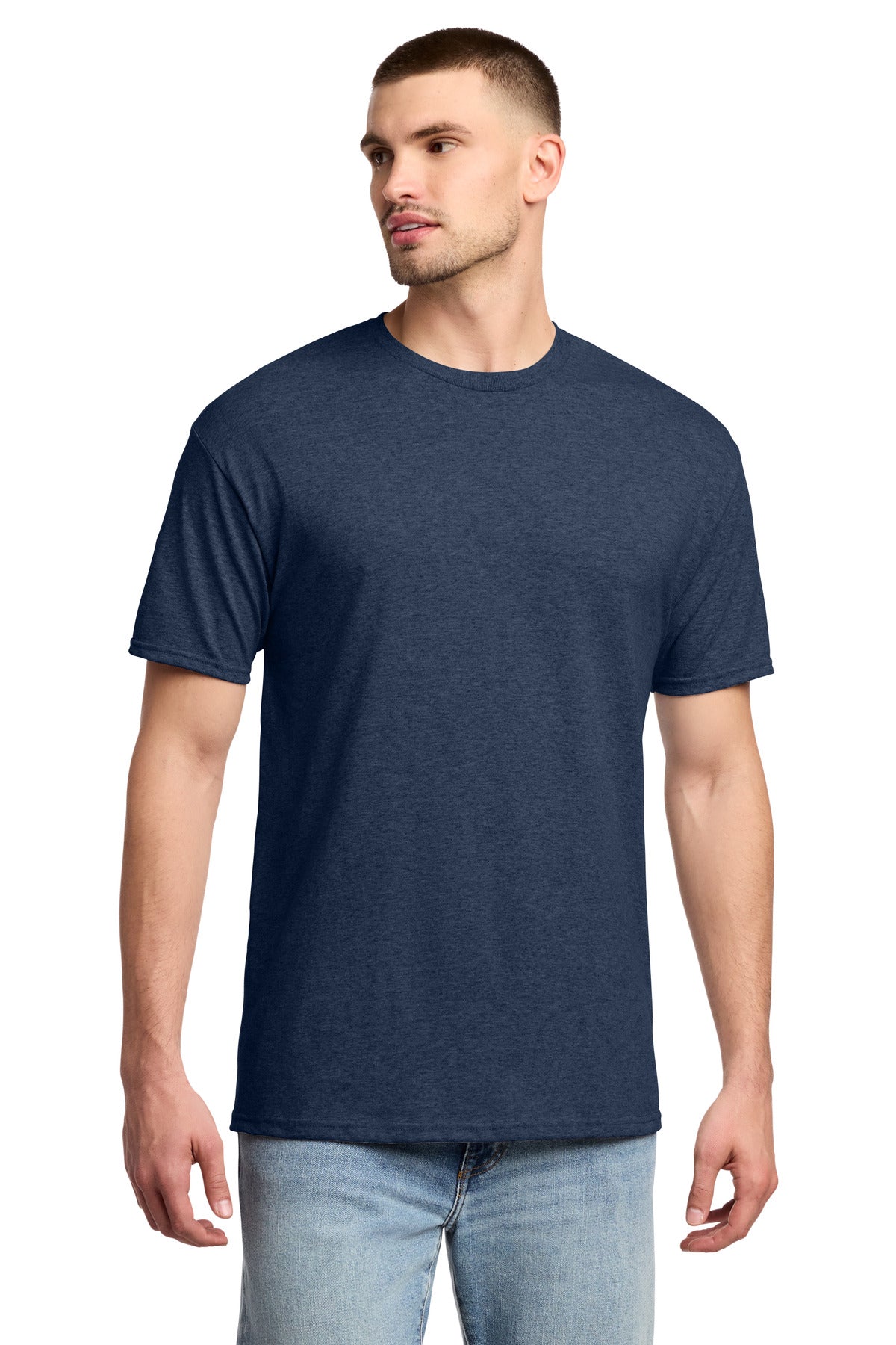 Custom Vintage Heather Navy Dri-Power 50/50 Cotton/Poly Tee 29M, personalized by SanCanDo Swag in Argyle, TX