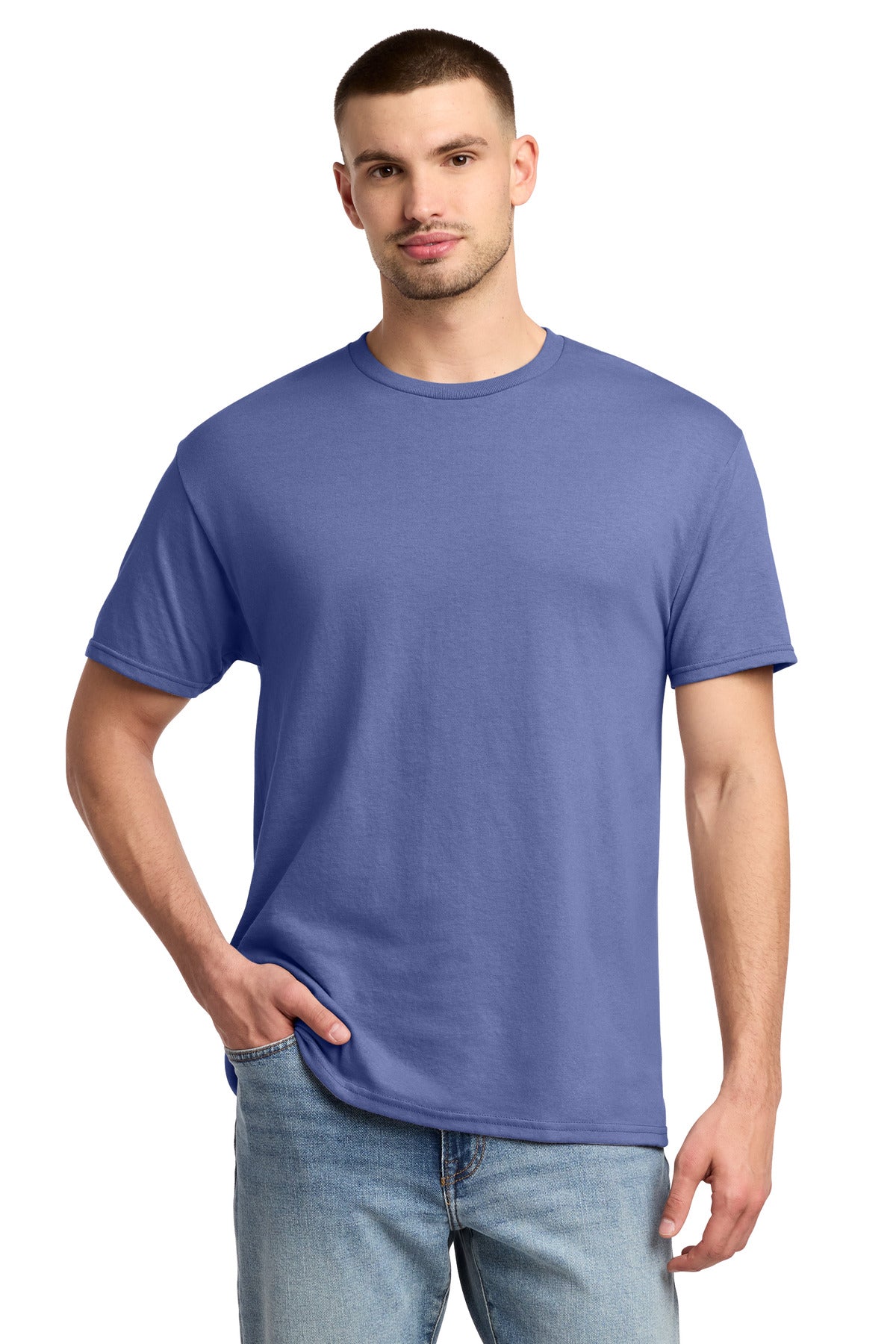 Custom Violet Dri-Power 50/50 Cotton/Poly Tee 29M, personalized by SanCanDo Swag in Argyle, TX