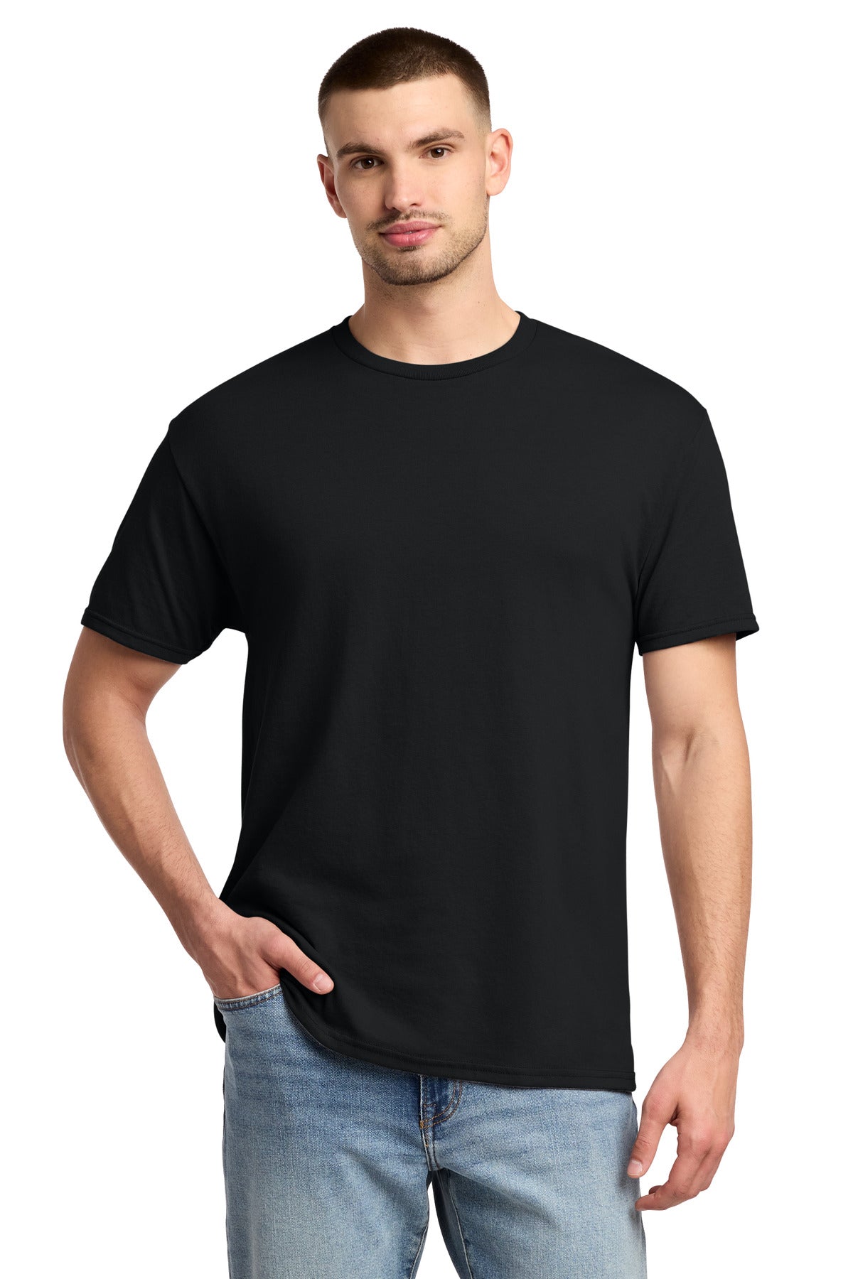 Custom Black Dri-Power 50/50 Cotton/Poly Tee 29M, personalized by SanCanDo Swag in Argyle, TX