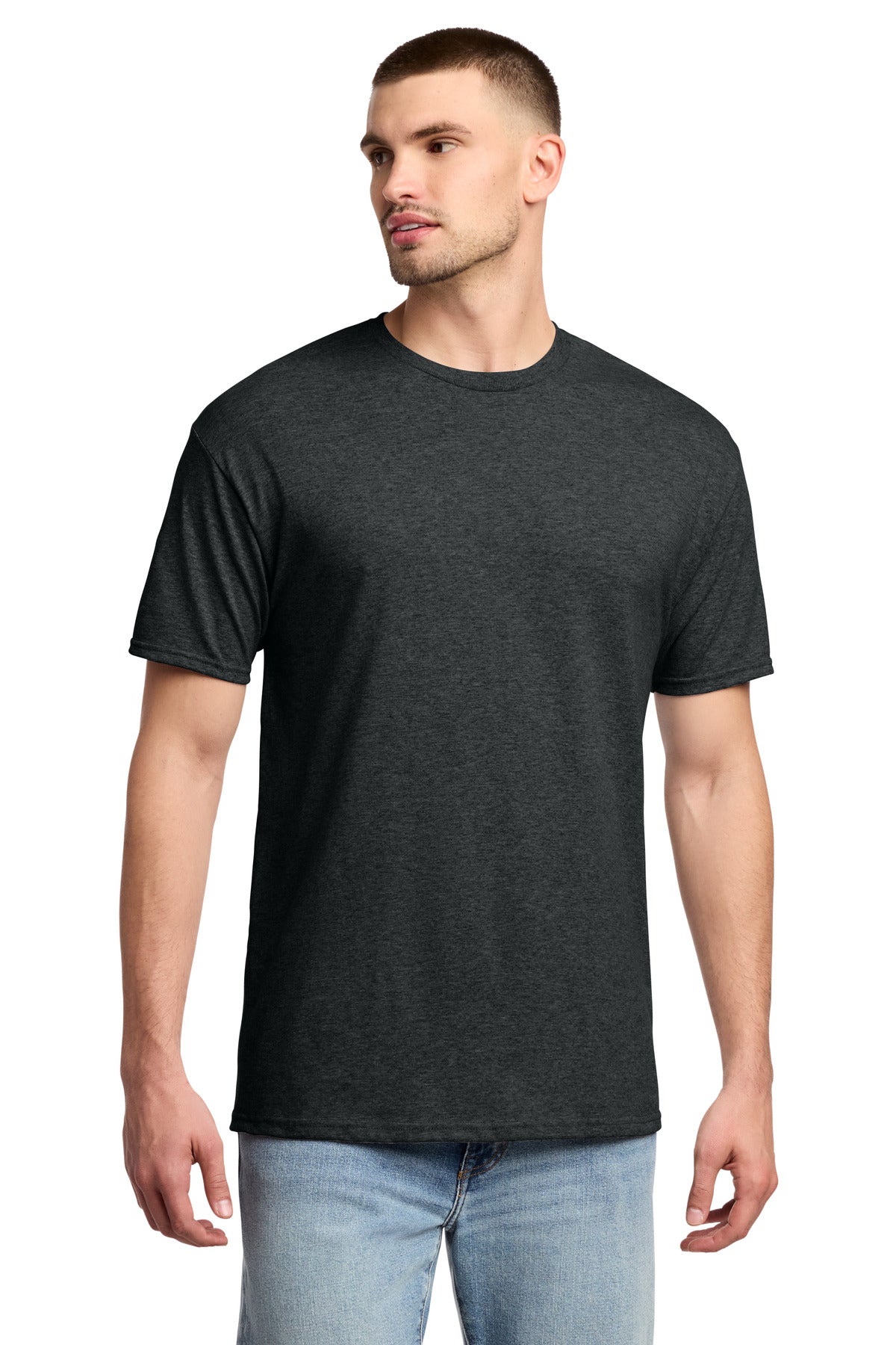 Custom Black Heather Dri-Power 50/50 Cotton/Poly Tee 29M, personalized by SanCanDo Swag in Argyle, TX