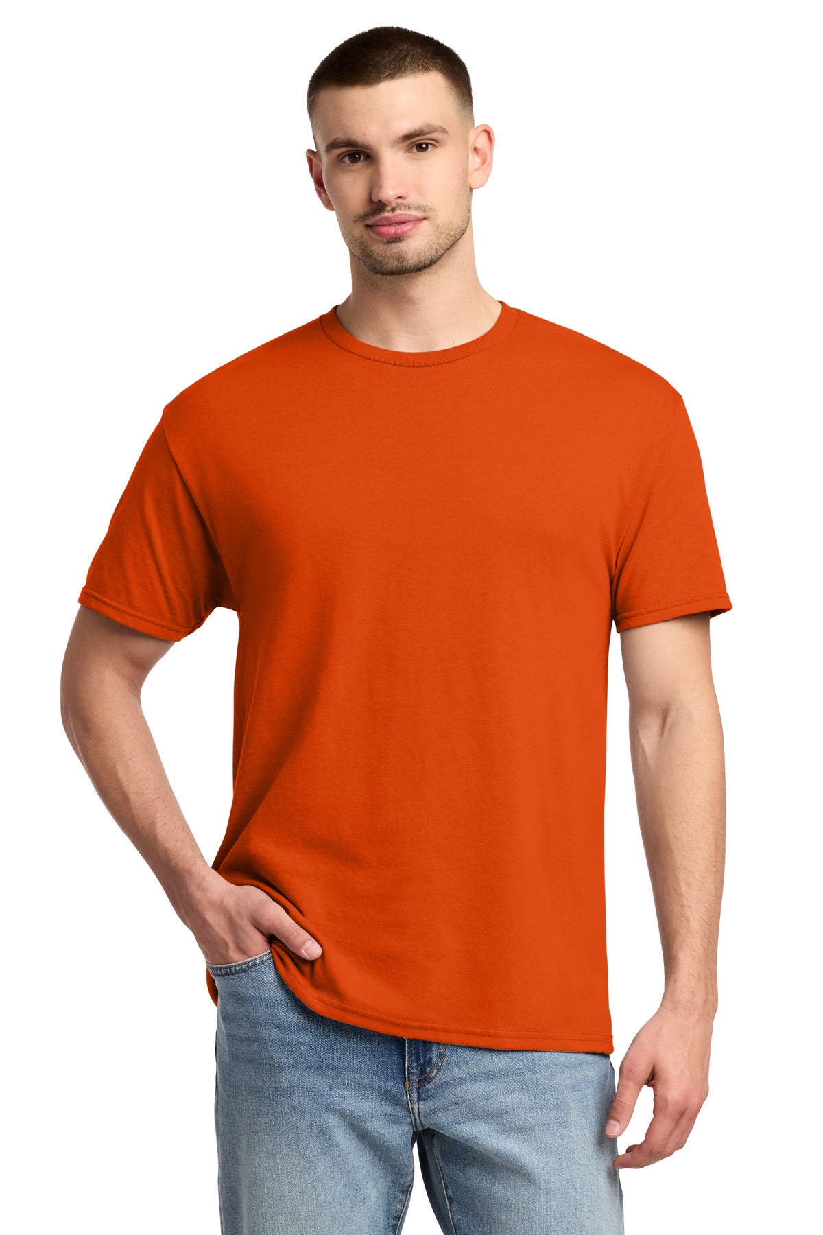 Custom Burnt Orange Dri-Power 50/50 Cotton/Poly Tee 29M, personalized by SanCanDo Swag in Argyle, TX