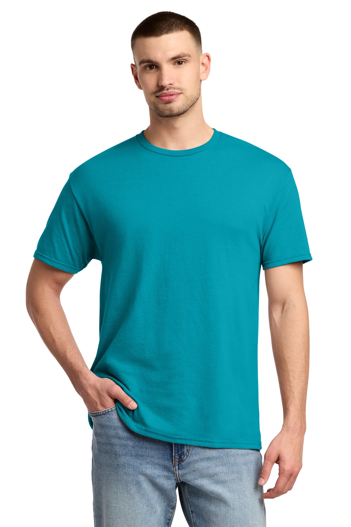 Custom California Blue Dri-Power 50/50 Cotton/Poly Tee 29M, personalized by SanCanDo Swag in Argyle, TX