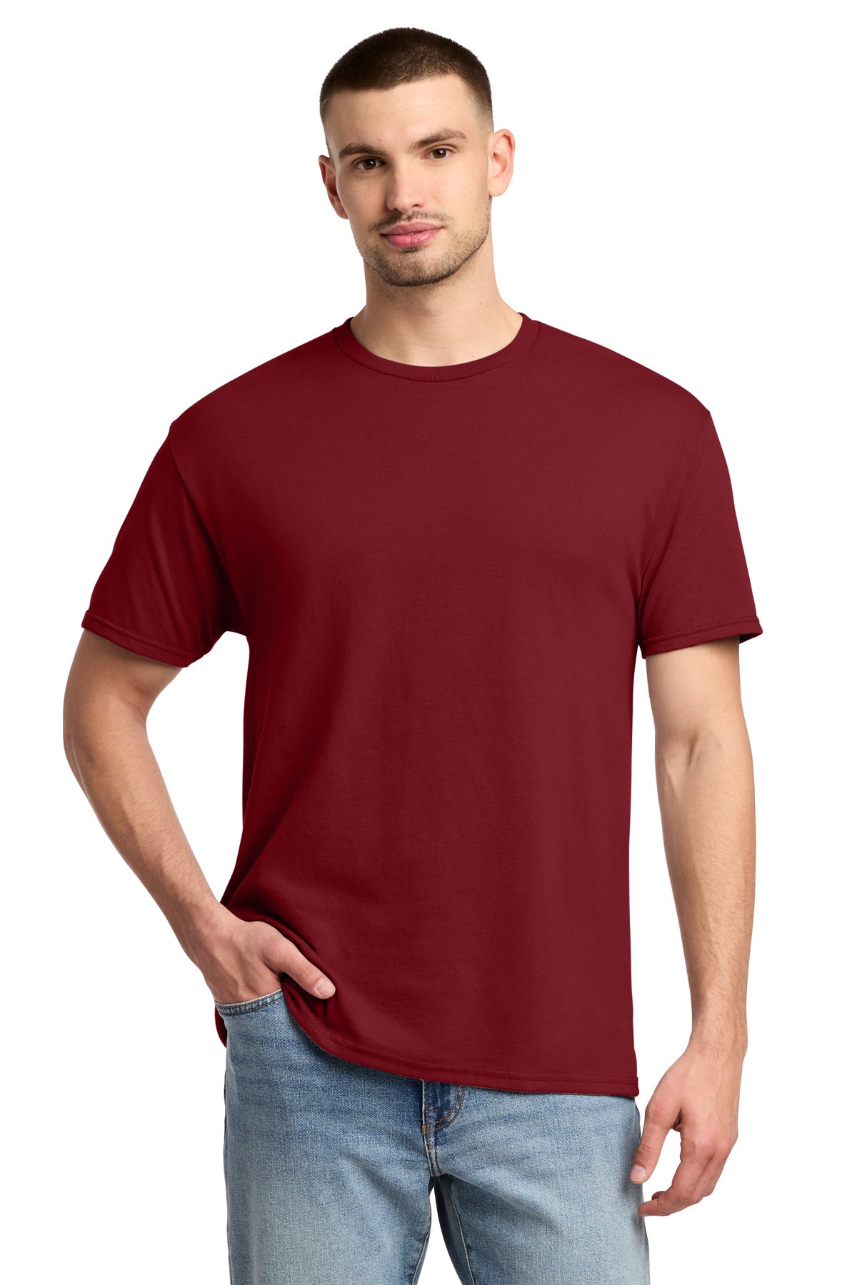 Custom Cardinal Dri-Power 50/50 Cotton/Poly Tee 29M, personalized by SanCanDo Swag in Argyle, TX
