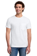 Custom White Dri-Power 50/50 Cotton/Poly Pocket Tee 29MP, personalized by SanCanDo Swag in Argyle, TX