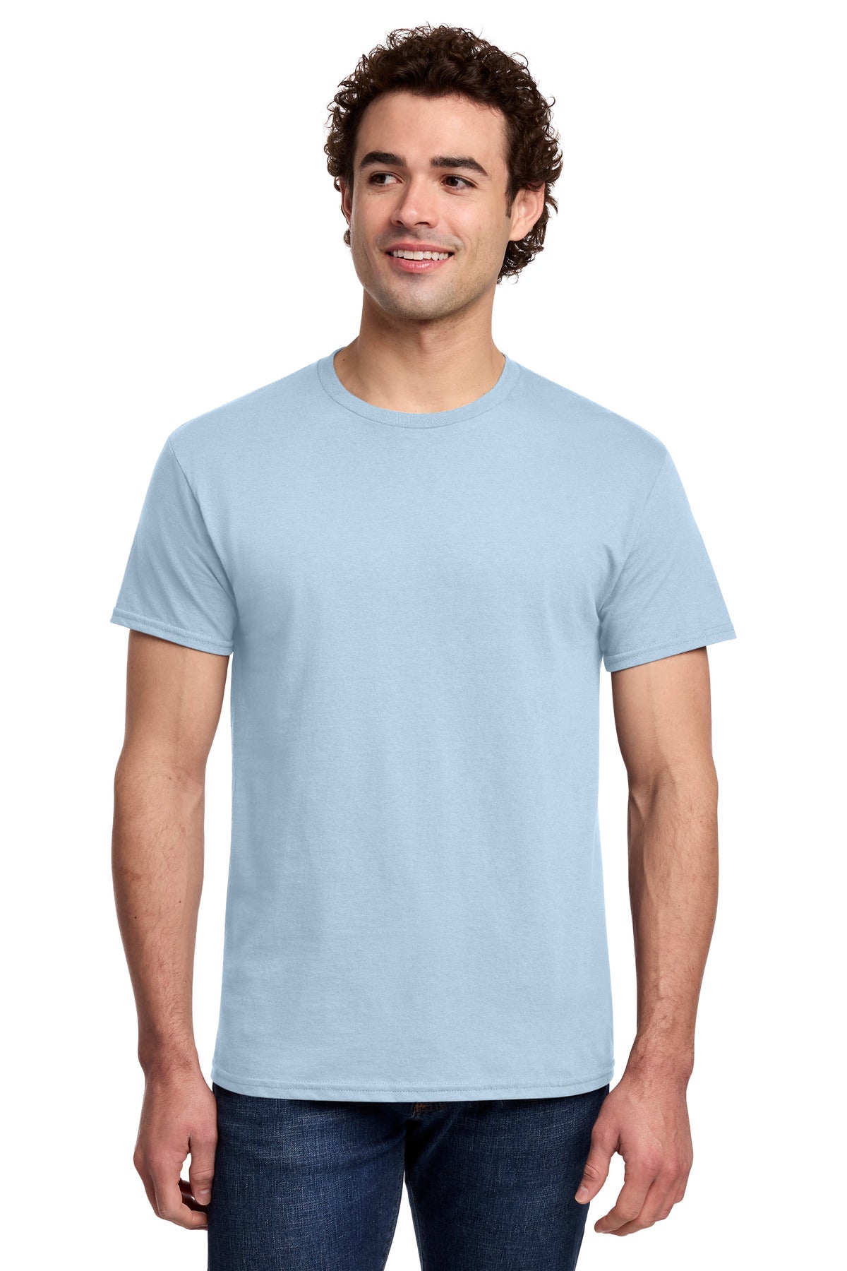 Custom Light Blue Light Cotton Tee 3000, personalized by SanCanDo Swag in Argyle, TX