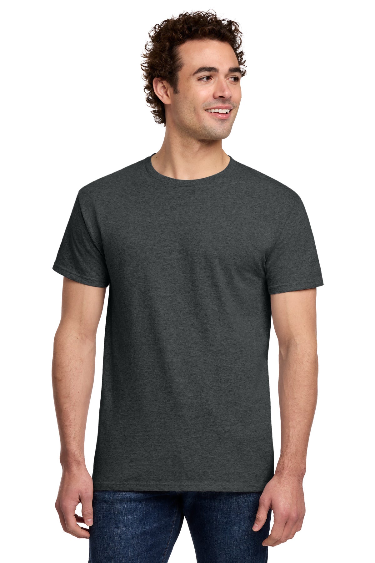 Custom Heather Dark Grey Light Cotton Tee 3000, personalized by SanCanDo Swag in Argyle, TX