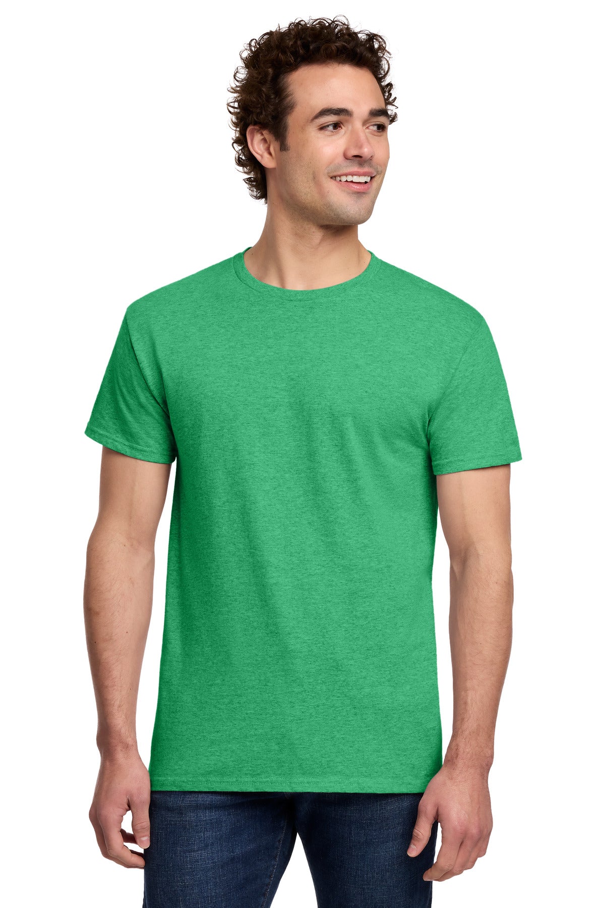 Custom Heather Irish Green Light Cotton Tee 3000, personalized by SanCanDo Swag in Argyle, TX