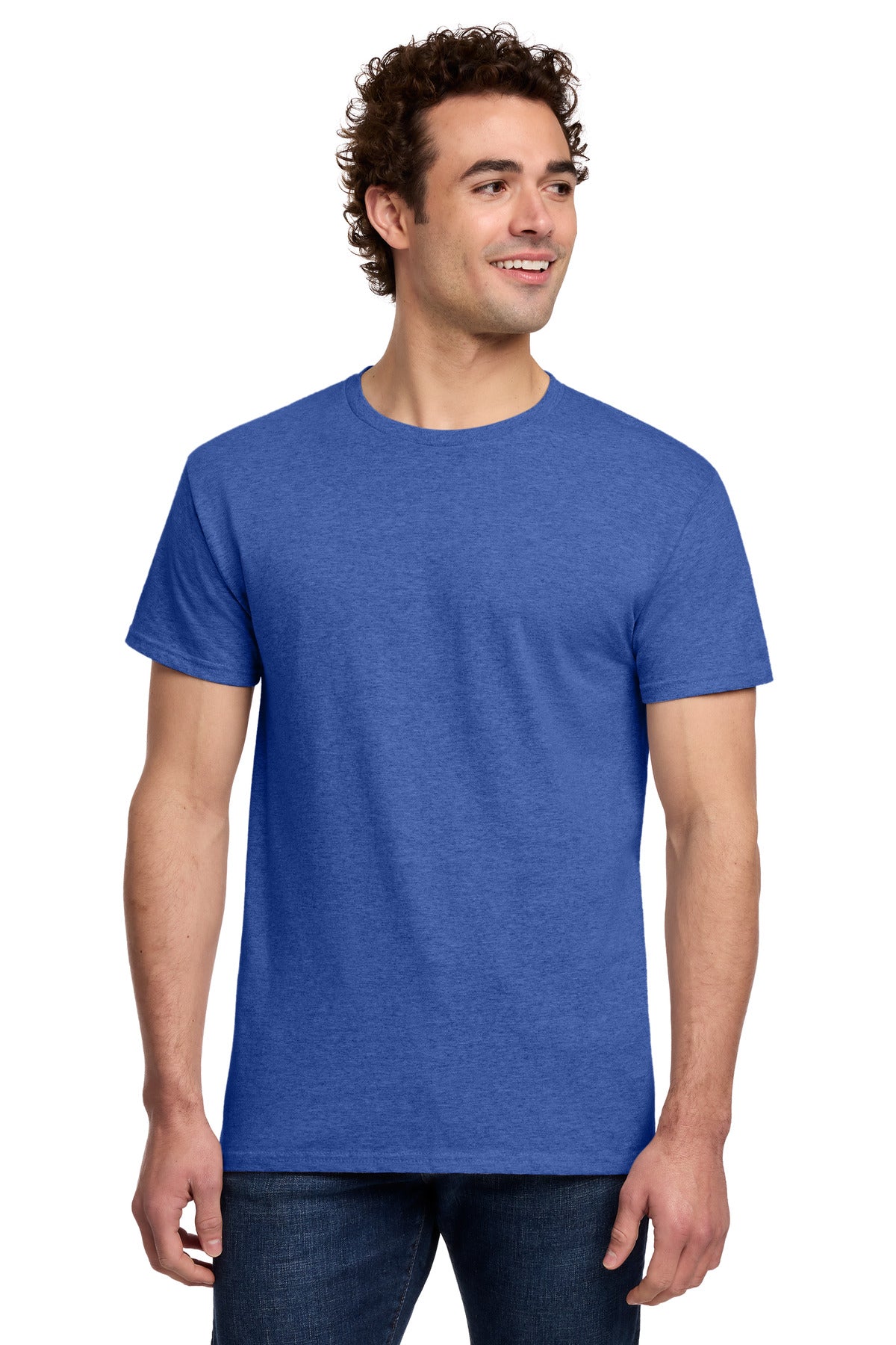 Custom Heather Royal Light Cotton Tee 3000, personalized by SanCanDo Swag in Argyle, TX