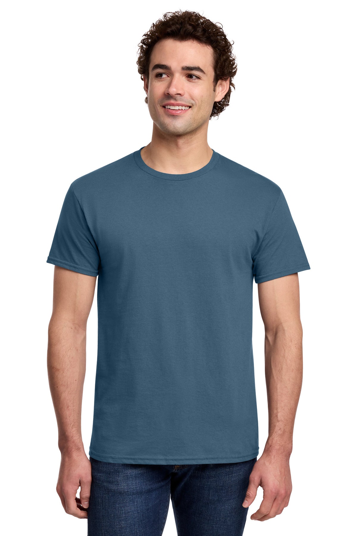 Custom Indigo Blue Light Cotton Tee 3000, personalized by SanCanDo Swag in Argyle, TX