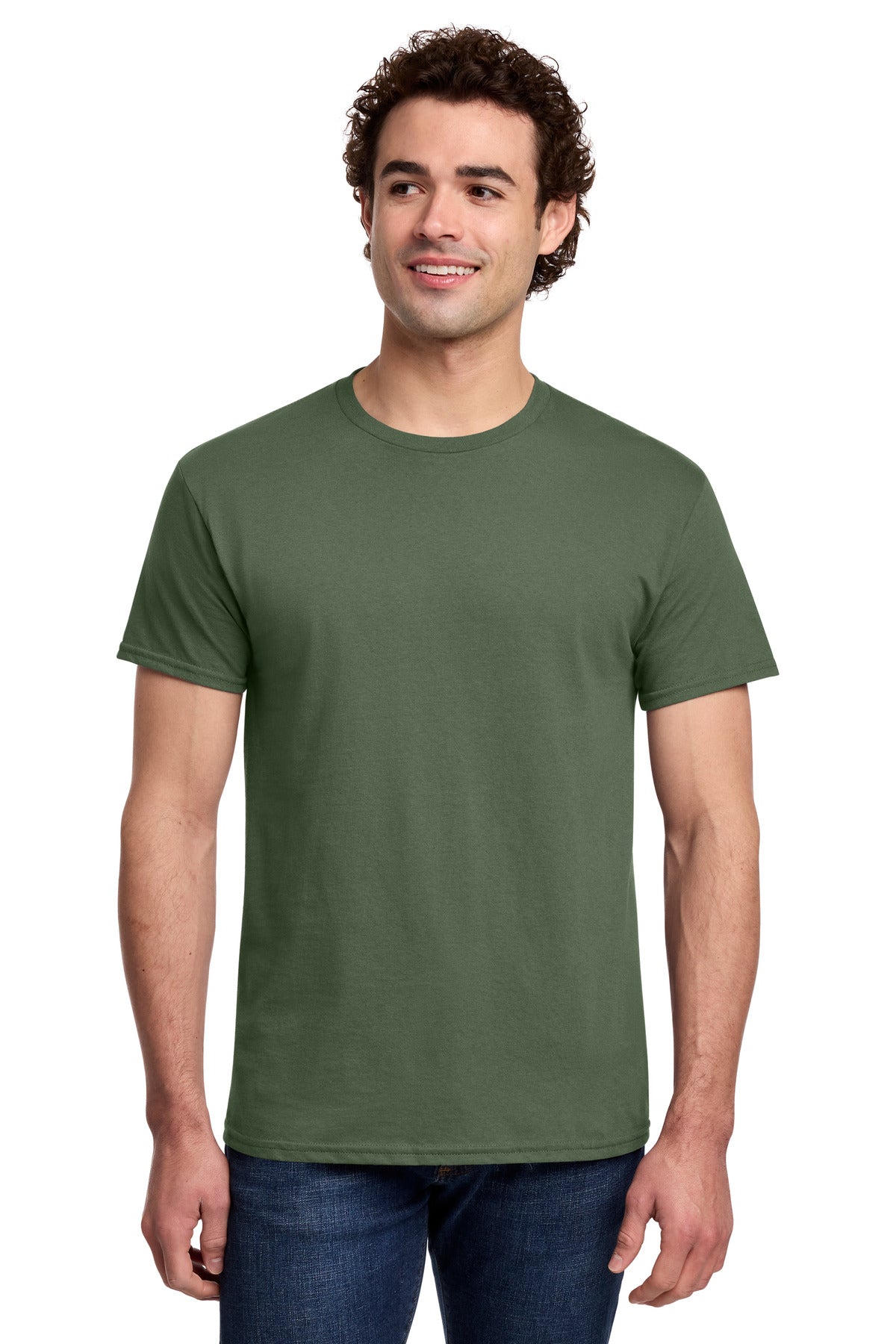 Custom Military Green Light Cotton Tee 3000, personalized by SanCanDo Swag in Argyle, TX