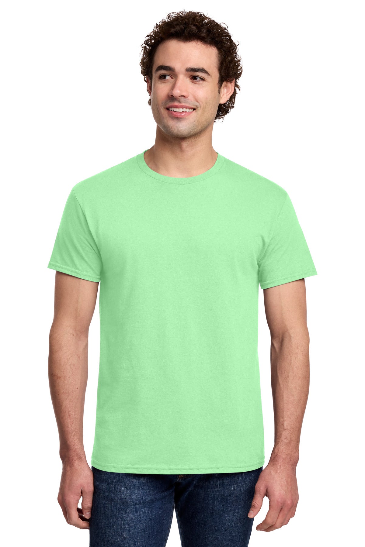 Custom Mint Green Light Cotton Tee 3000, personalized by SanCanDo Swag in Argyle, TX