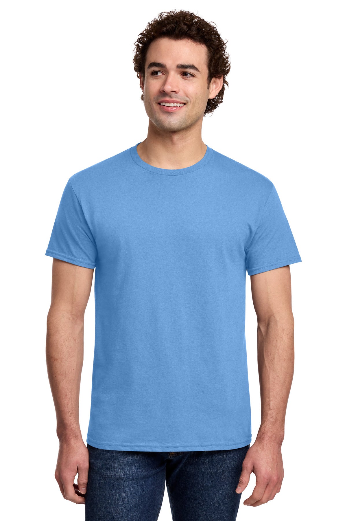 Custom Carolina Blue Light Cotton Tee 3000, personalized by SanCanDo Swag in Argyle, TX