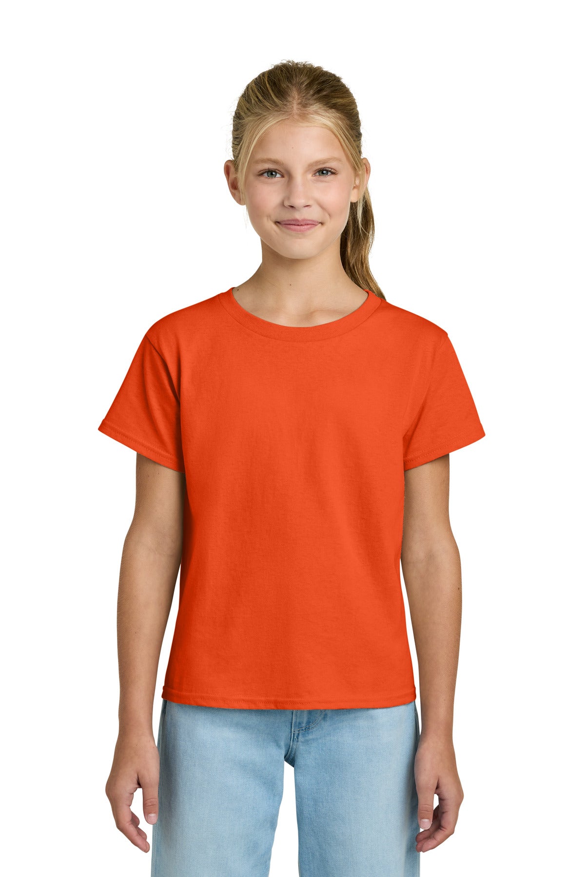 Custom Orange Youth Light Cotton Tee 3000B, personalized by SanCanDo Swag in Argyle, TX