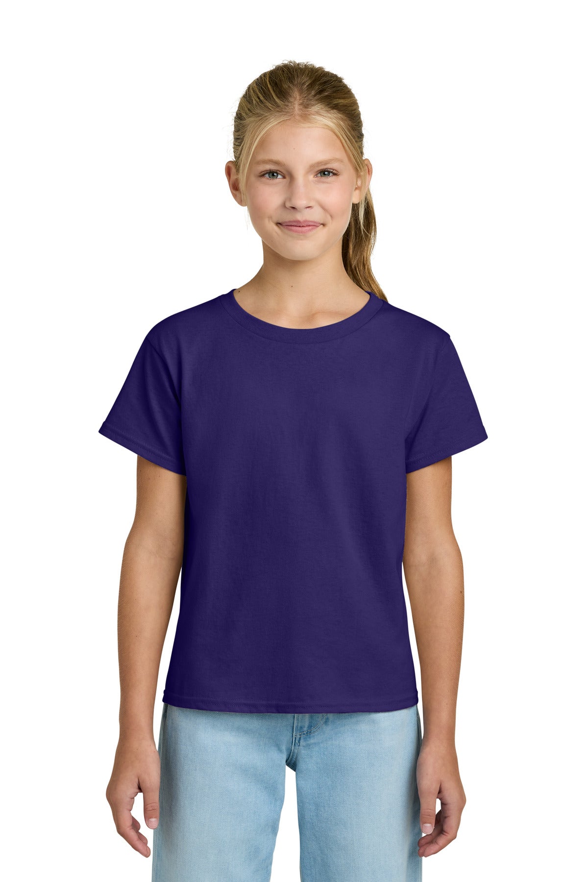 Custom Purple Youth Light Cotton Tee 3000B, personalized by SanCanDo Swag in Argyle, TX